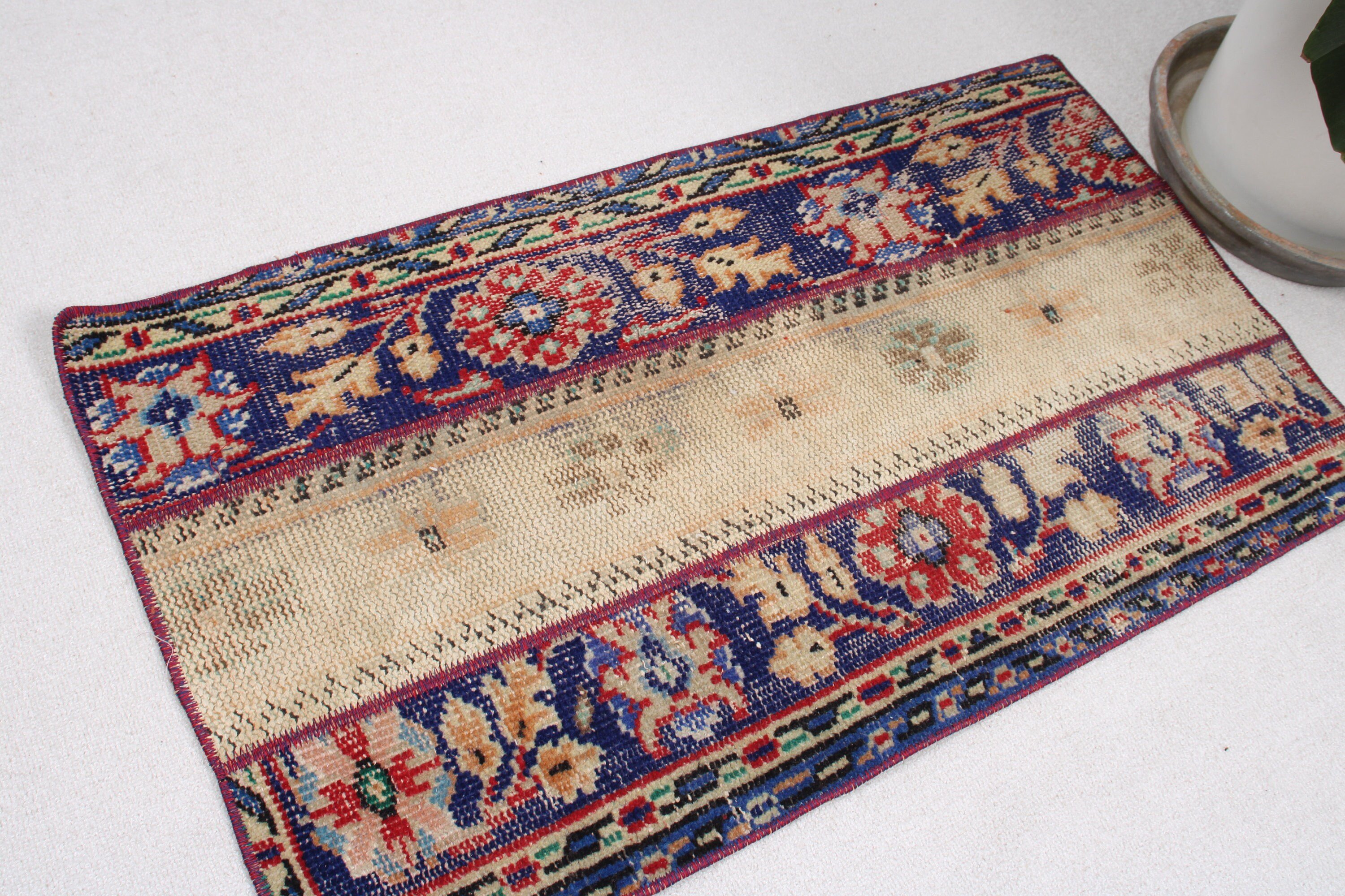 Araba Paspas Halıları, 1.8x3.2 ft Küçük Halı, Bej Ev Dekorasyonu Halıları, Vintage Halılar, Düz Dokuma Halı, Oryantal Halı, Küçük Vintage Halı, Türk Halıları