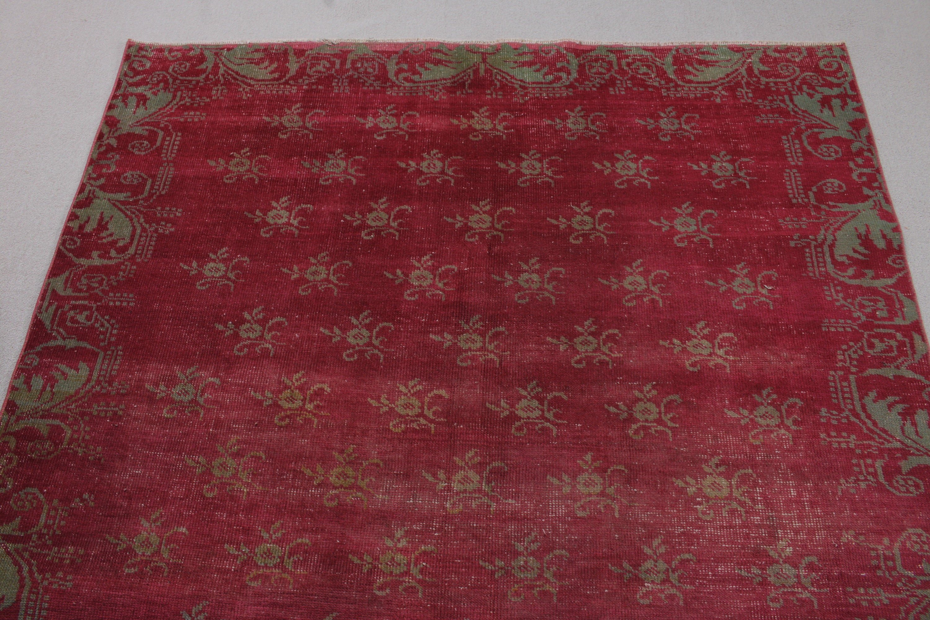 Ofis Halıları, 5.2x8 ft Büyük Halılar, Pembe Boho Halılar, Büyük Vintage Halı, Vintage Halı, Yemek Odası Halısı, Oryantal Halı, Nötr Halılar, Türk Halısı