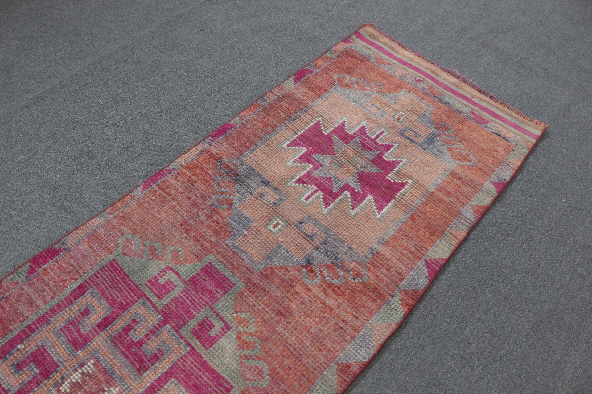 Kitchen Rugs, Oushak Rug, Oriental Rug, 2.9x10.9 ft Runner Rug, Vintage Rugs, Purple Cool Rug, Rugs for Runner, Turkish Rug, Hallway Rug