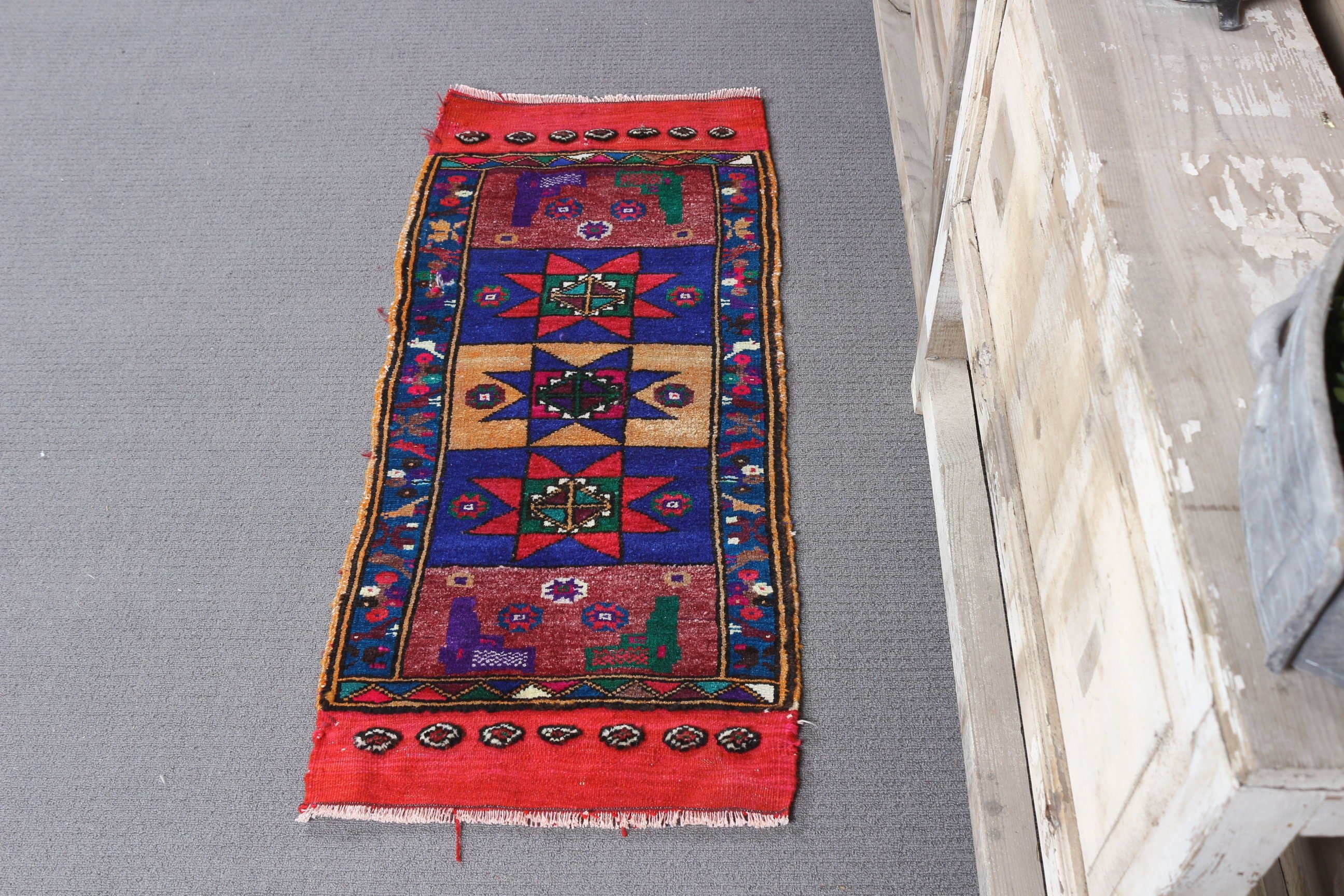 Cool Rug, Rugs for Kitchen, Kitchen Rugs, 1.5x3.3 ft Small Rug, Vintage Rug, Turkish Rugs, Red Cool Rug, Small Area Rug Rugs, Bedroom Rug