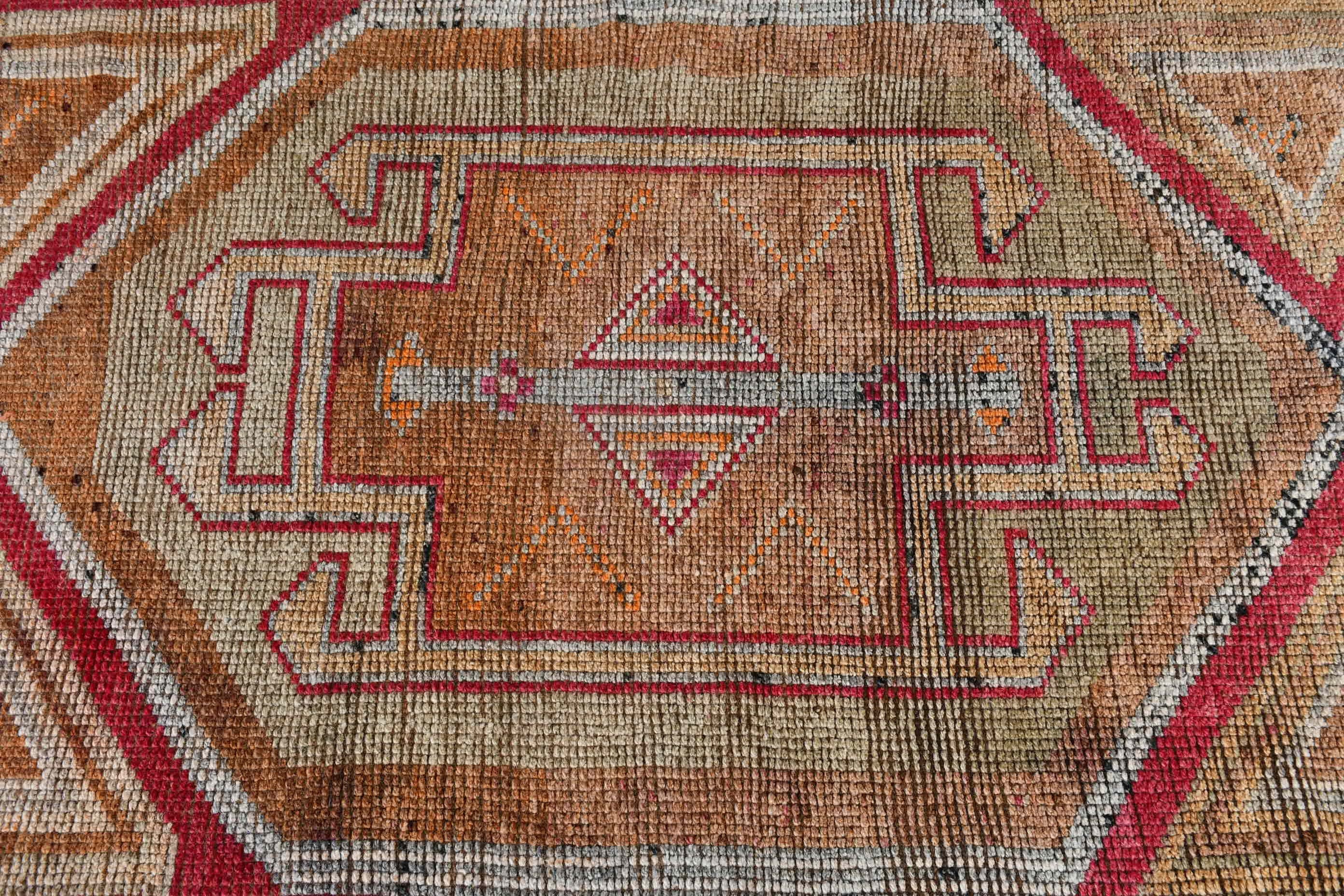 Orange Oushak Rug, Stair Rugs, Cool Rug, Vintage Rugs, Antique Rug, Turkish Rug, 2.8x11.5 ft Runner Rug, Rugs for Hallway, Pastel Rug