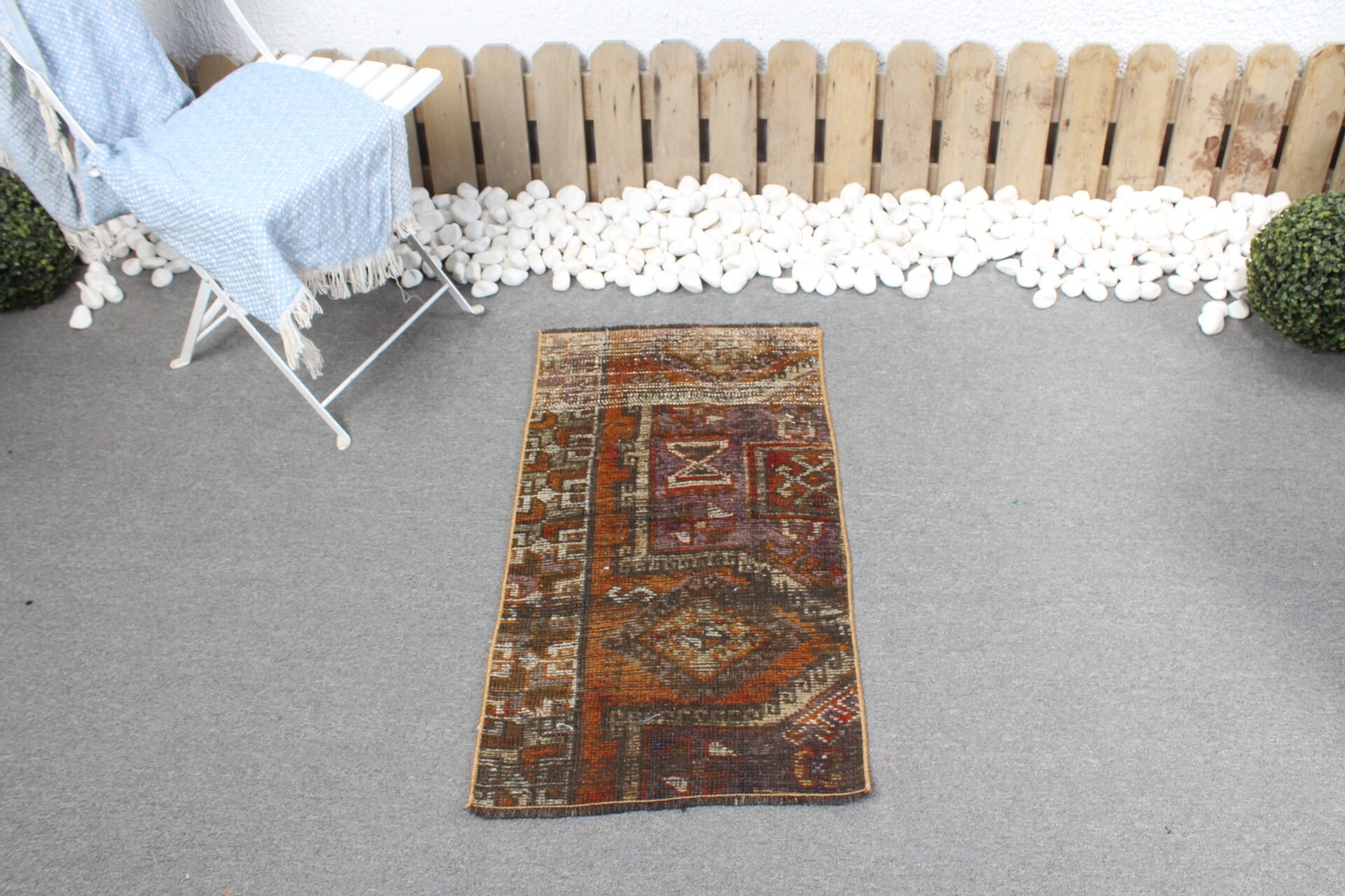 Banyo Halısı, Mutfak Halıları, 1.6x3 ft Küçük Halı, Vintage Halı, Etnik Halı, Turuncu Ev Dekor Halısı, Ev Dekor Halısı, Giriş Halıları, Türk Halısı