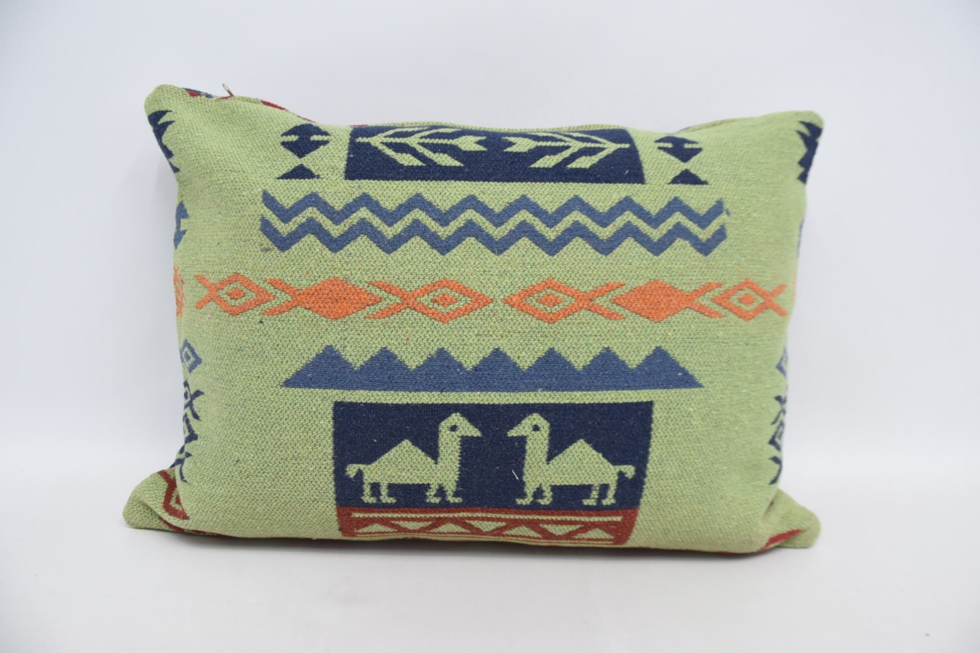 Vintage Kilim Pillow, Handmade Kilim Cushion, 20"x28" Blue Pillow Case, Decorative Throw Pillow Sham, Pet Pillow Case, Pillow for Sofa