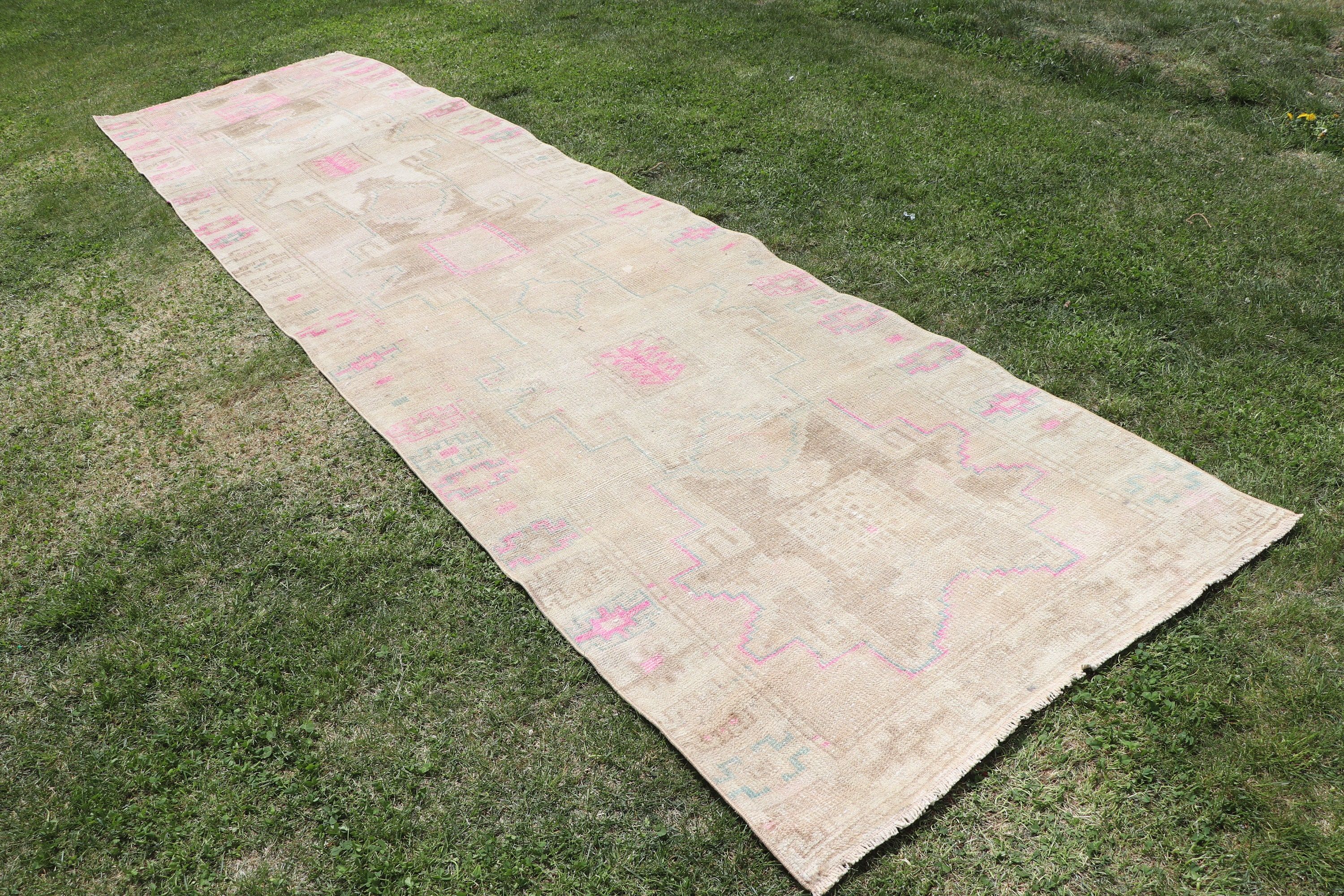 Geometrik Halılar, Merdiven Halısı, 3.4x13.2 ft Runner Halıları, Beni Ourain Runner Halısı, Boho Halısı, Vintage Halılar, Bej Oryantal Halılar, Türk Halısı