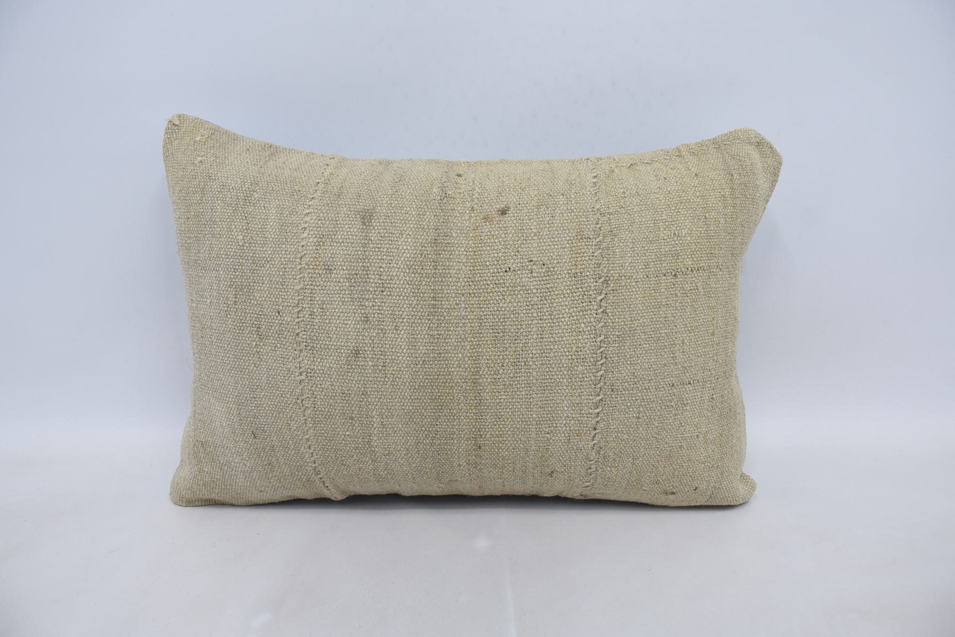 Antique Pillows, Turkish Kilim Pillow, Kilim Pillow Cover, Aesthetic Pillow Cover, 16"x24" Beige Cushion Case, Tribal Pillow Cover