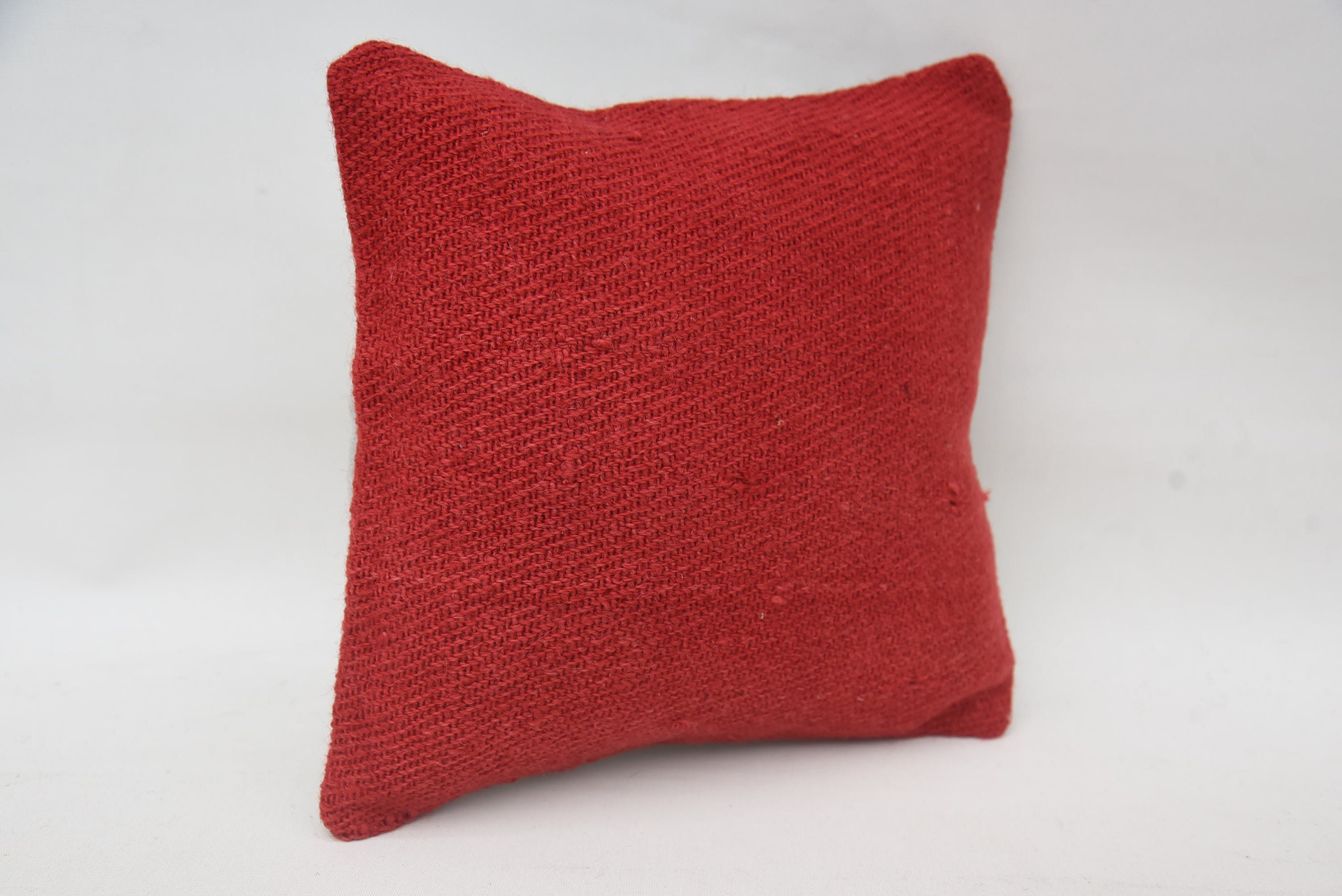 12"x12" Red Pillow, Vintage Pillow, Pet Cushion Case, Living Room Throw Pillow, Kilim Pillow Cover, Neutral Pillow Case, Pillow for Sofa