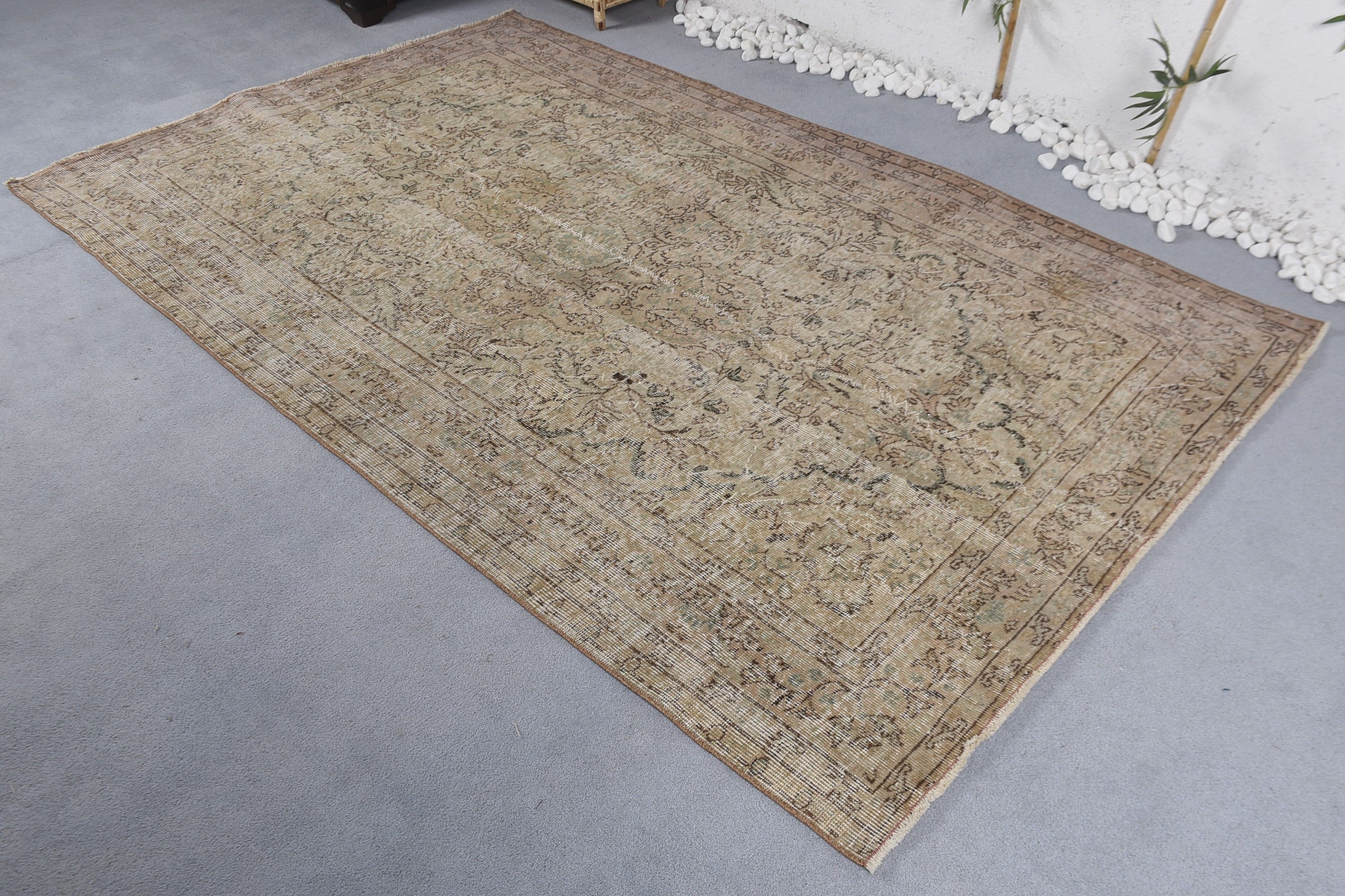 Floor Rug, Turkish Rug, Beige Anatolian Rugs, Dining Room Rug, Bedroom Rugs, Moroccan Rug, Abstract Rug, Vintage Rug, 5.2x8.5 ft Large Rug