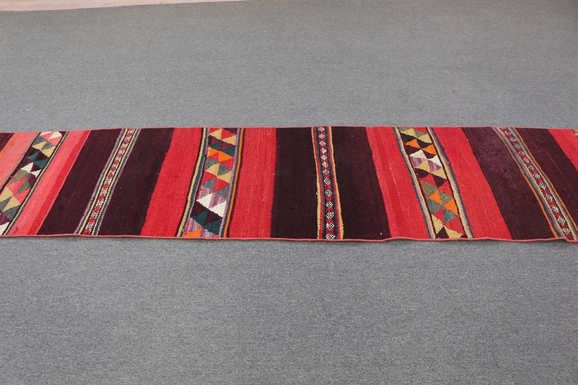 Rugs for Hallway, Corridor Rug, Hallway Rug, 2.2x12.5 ft Runner Rug, Vintage Rugs, Antique Rug, Turkish Rug, Oriental Rugs, Red Floor Rug