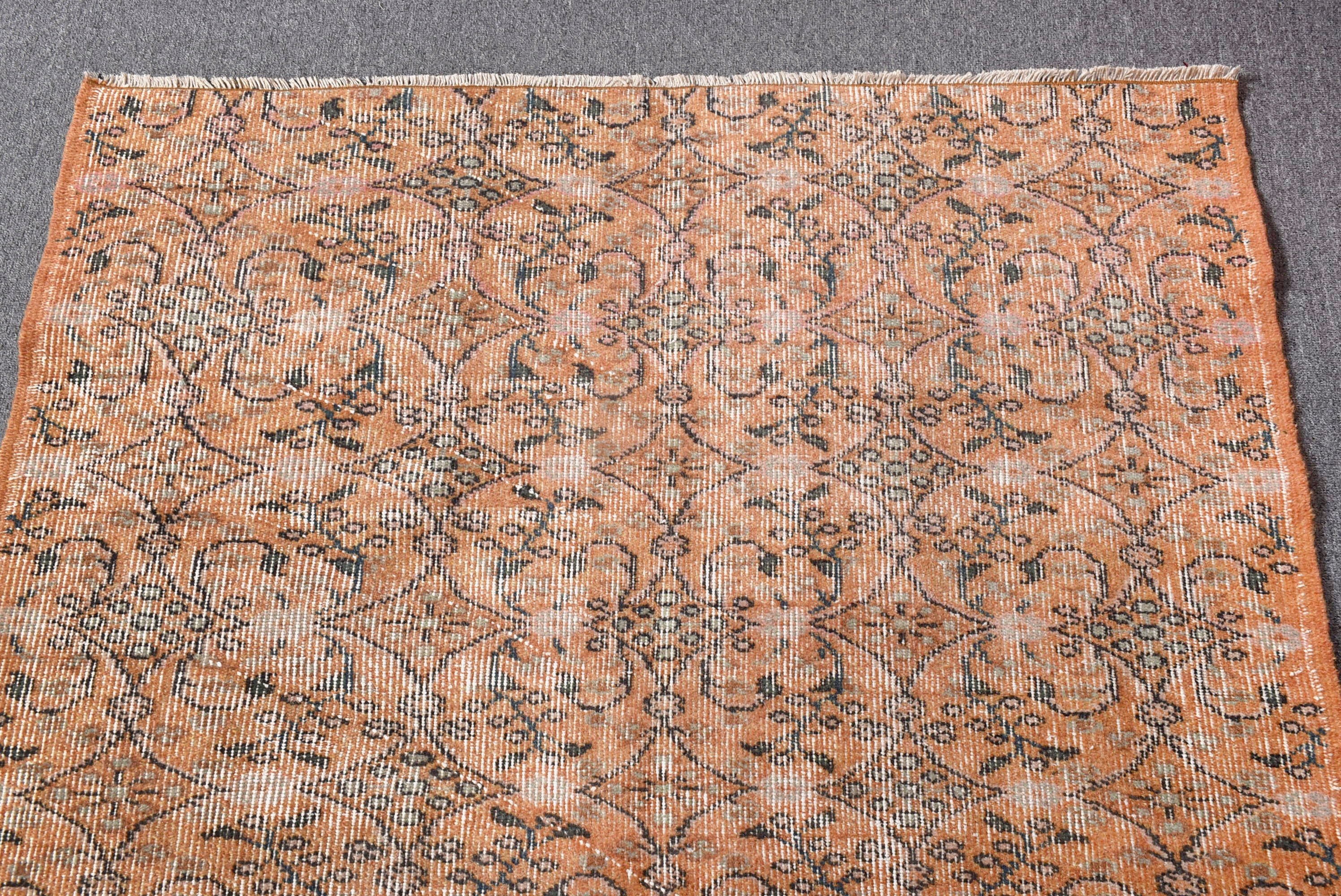 Orange Bedroom Rugs, Neutral Rugs, Vintage Rugs, Turkish Rug, 3.5x6.6 ft Accent Rugs, Vintage Accent Rug, Statement Rugs, Rugs for Accent