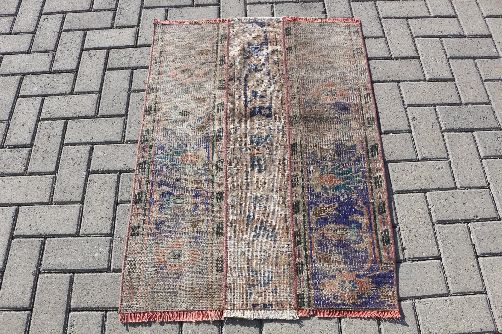 2.5x3.4 ft Small Rug, Entry Rug, Car Mat Rugs, Blue Home Decor Rug, Rugs for Entry, Vintage Rug, Moroccan Rug, Turkish Rugs, Floor Rug