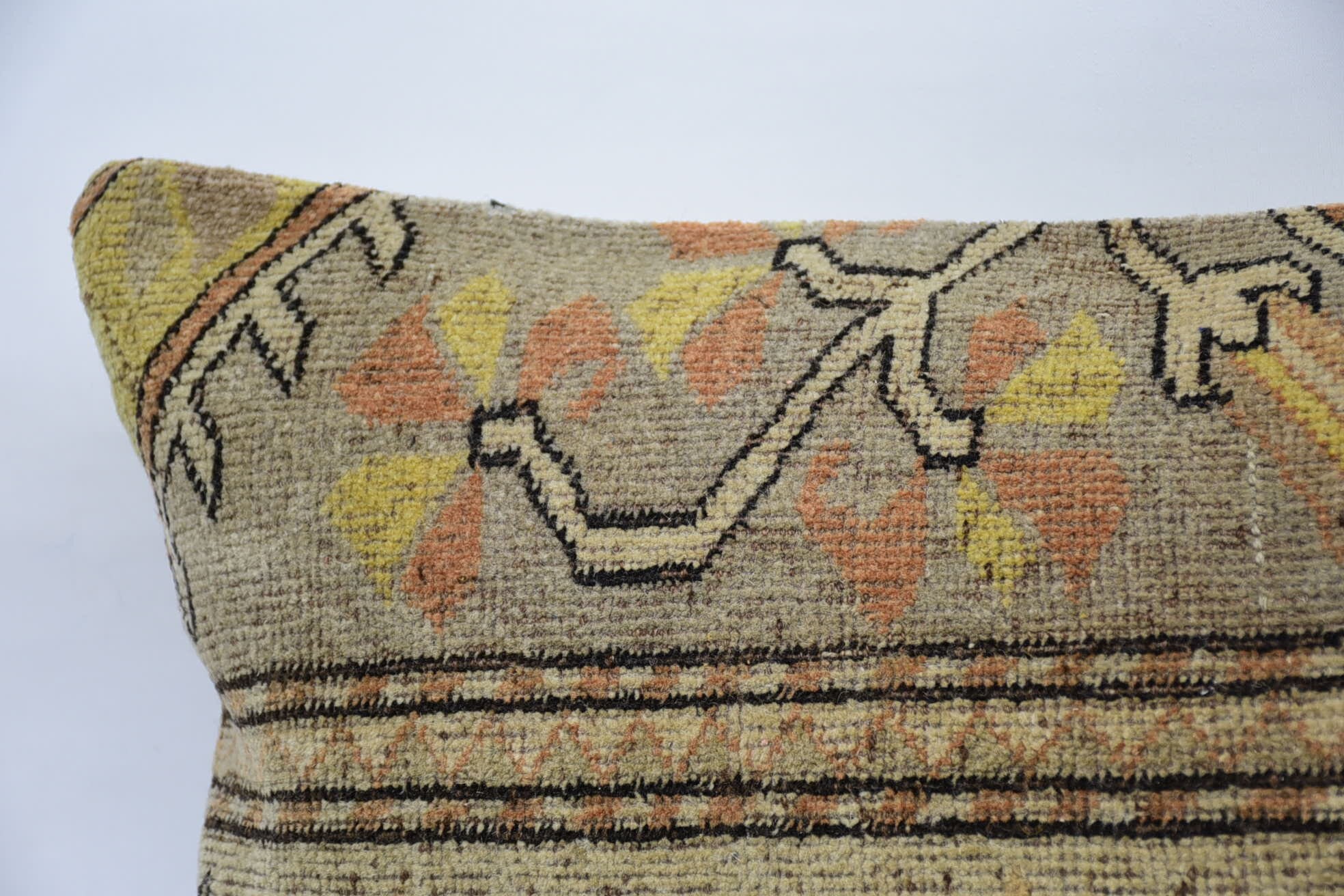 16"x48" Beige Pillow Sham, Art Deco Cushion Case, Car Pillow Sham, Sofa Pillow, Pillow for Sofa, Vintage Kilim Pillow, Pillow for Couch