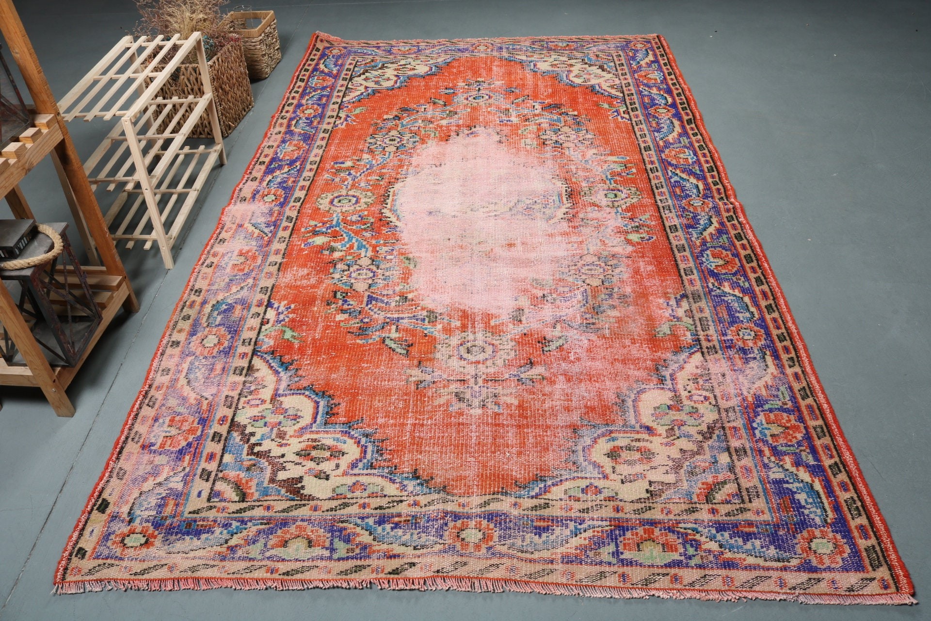 Wool Rug, Vintage Rug, 5.5x5.9 ft Area Rugs, Decorative Rug, Living Room Rug, Turkish Rugs, Rugs for Dining Room, Kitchen Rugs, Antique Rug