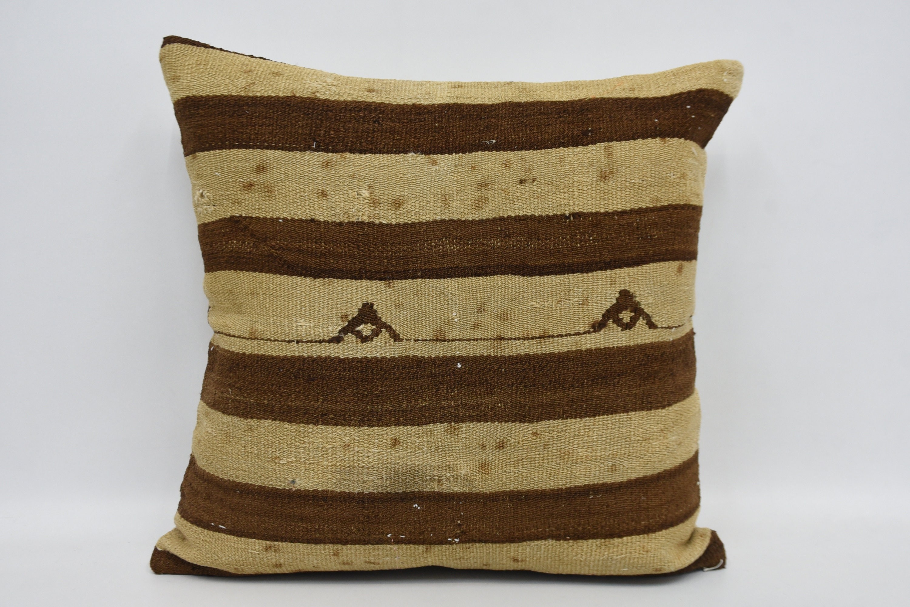 Interior Designer Pillow, 24"x24" Beige Cushion Case, Decorative Pillow Cover, Vintage Kilim Pillow, Kilim Cushion Sham