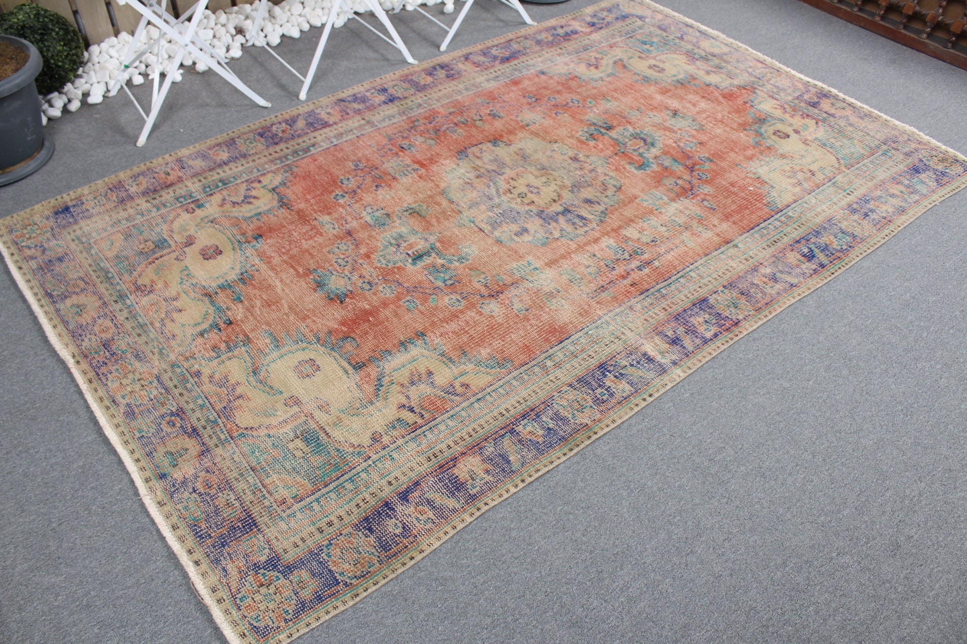 Ethnic Rug, Dining Room Rugs, Turkish Rug, Anatolian Rug, Red Oriental Rug, Vintage Rug, 4.9x8.3 ft Large Rugs, Bedroom Rug