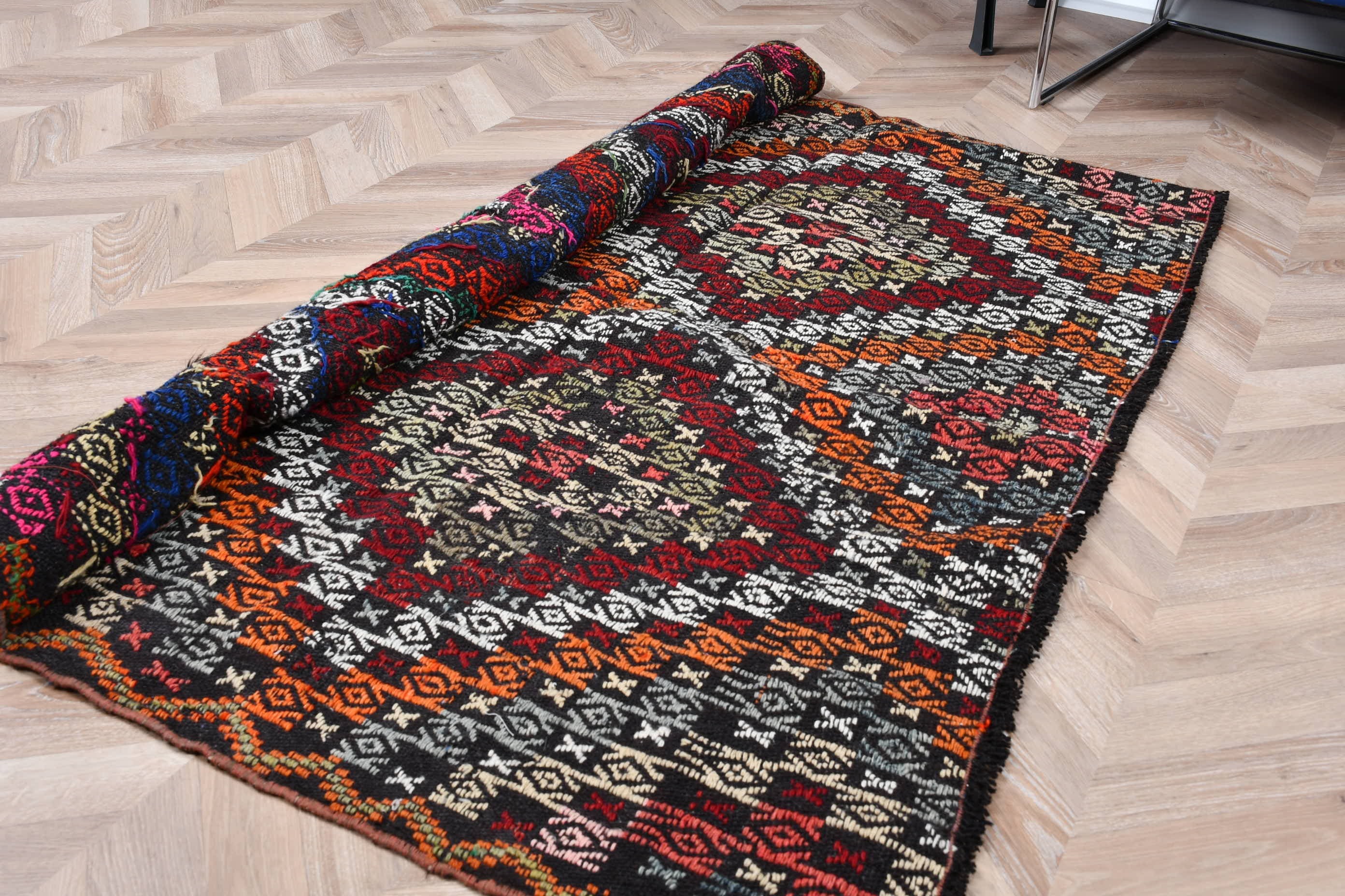 Çocuk Halıları, Yatak Odası Halıları, Türk Halısı, Kilim, Siyah 5,3x3,7 ft Accent Halı, Mutfak Halıları, Vintage Halı, Oushak Halı