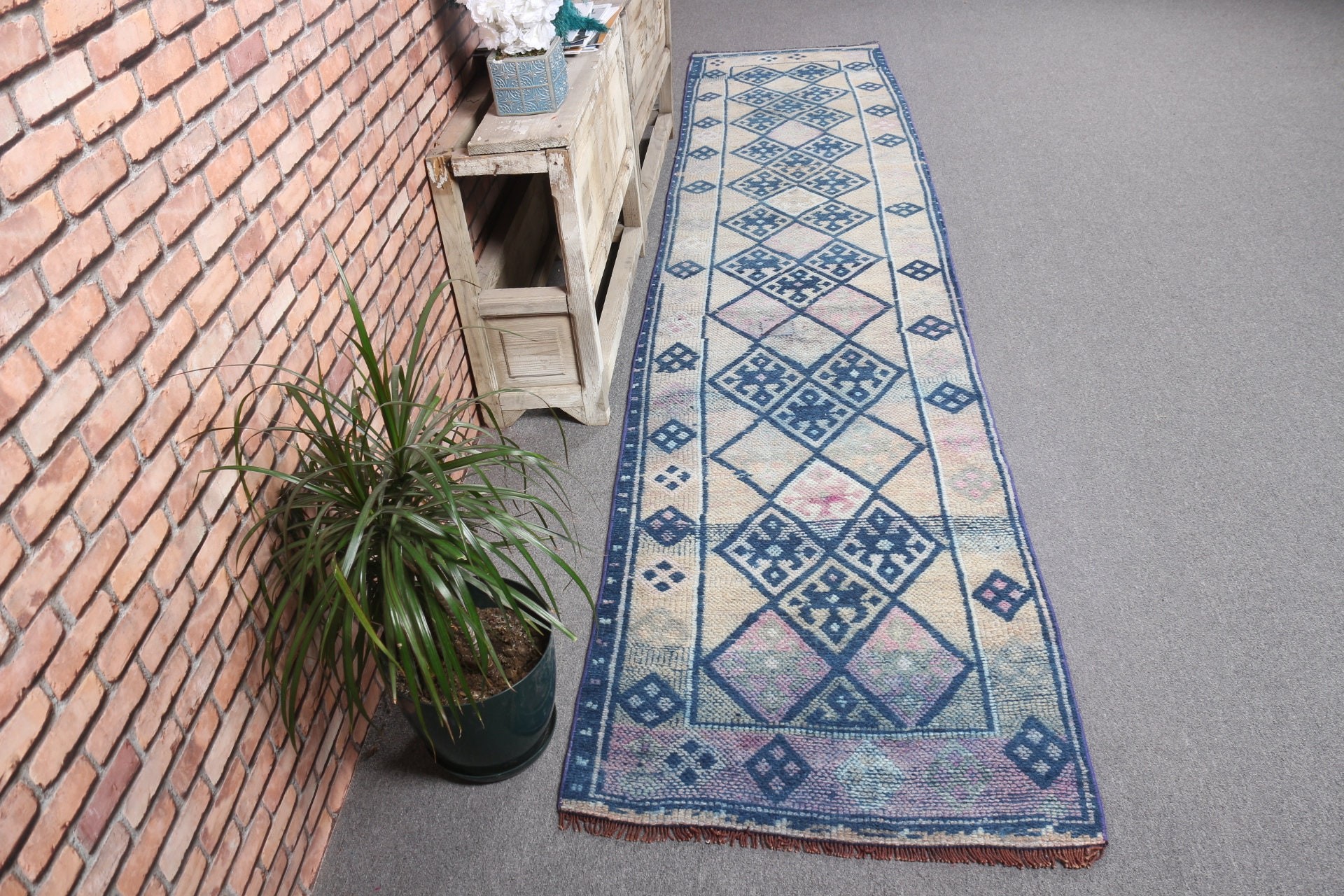 Rugs for Stair, Stair Rug, Cool Rug, Vintage Rugs, Kitchen Rug, Turkish Rugs, Moroccan Rugs, Beige Floor Rugs, 2.4x11.2 ft Runner Rugs