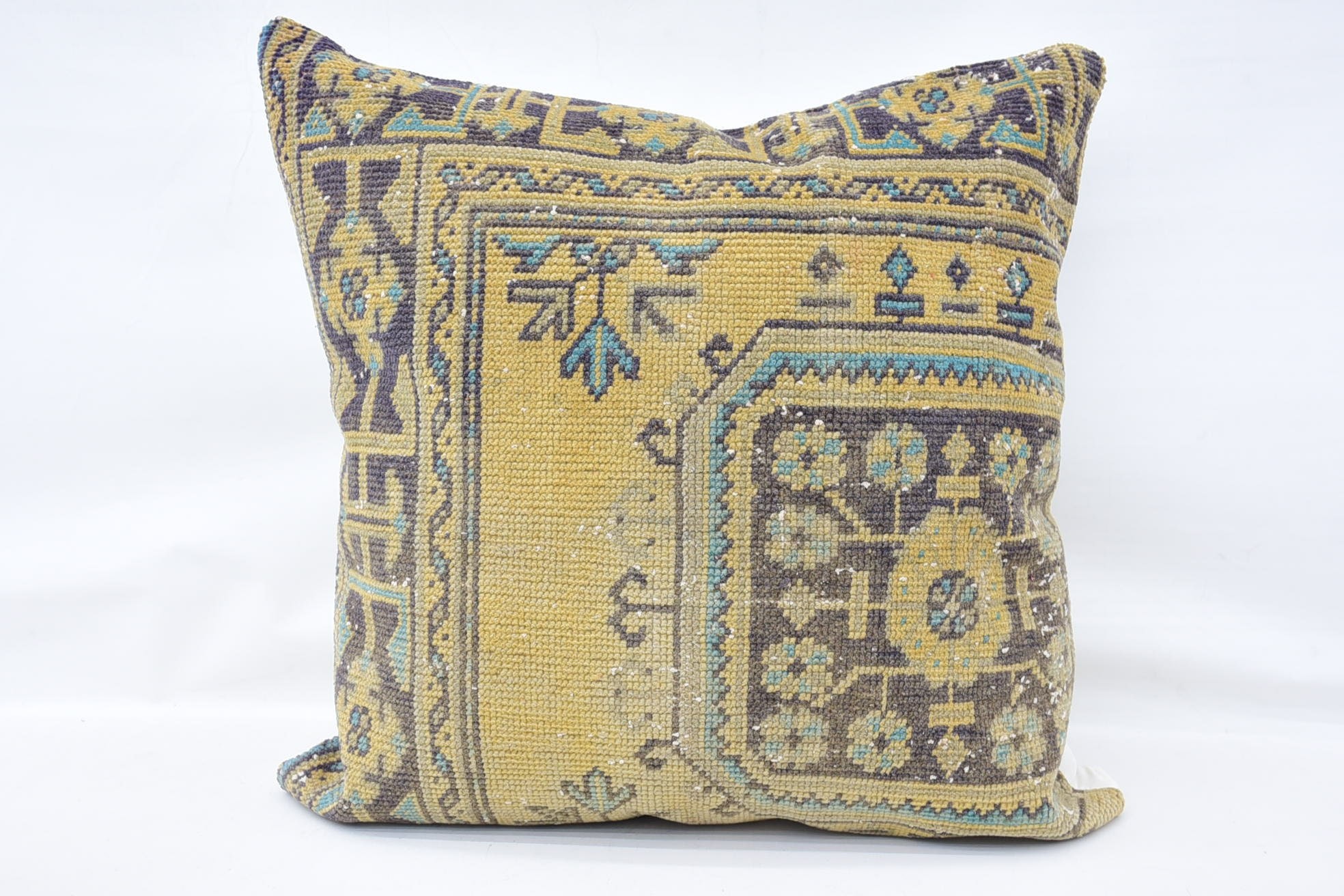 Boho Pillow Sham Cover, Art Deco Cushion Case, Kilim Pillow Cover, Yoga Pillow Cover, Antique Pillows, 32"x32" Beige Cushion Cover