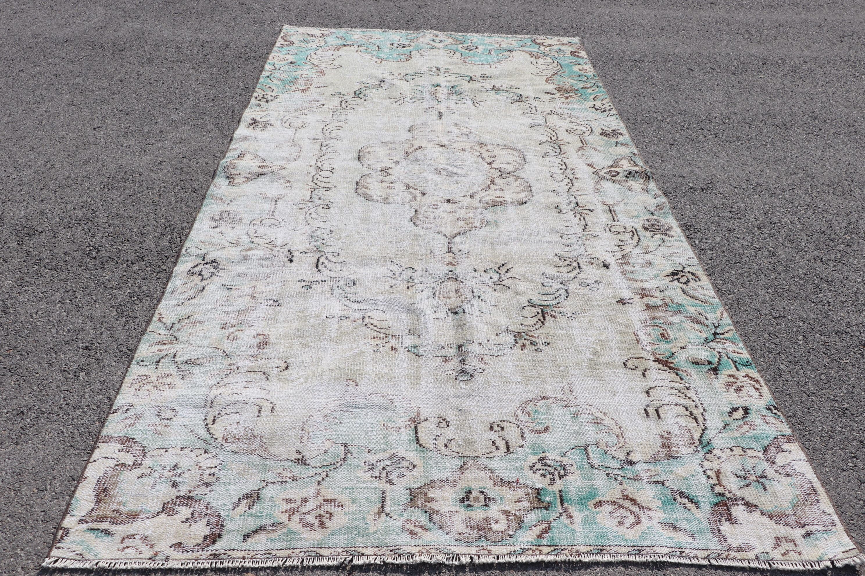 Vintage Rug, Cool Rug, Salon Rugs, Green Bedroom Rug, Dining Room Rug, Turkish Rug, Oushak Rugs, 5.4x10.1 ft Large Rugs, Rugs for Salon