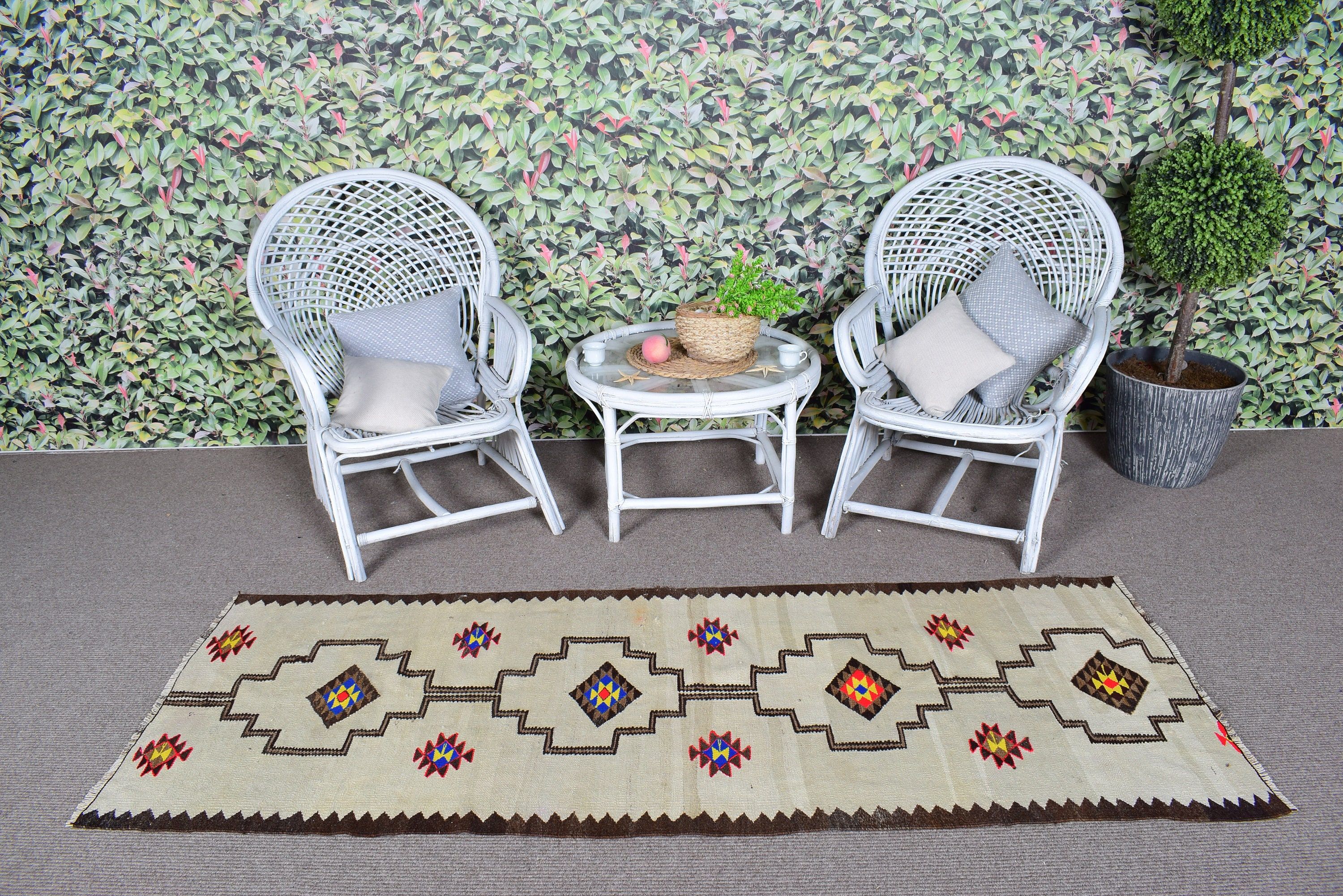 Mutfak Halısı, Türk Halıları, Bej Boho Halısı, Boho Halıları, Kilim, Vintage Halı, 2.7x7.2 ft Runner Halısı, Antika Halı, Vintage Runner Halıları