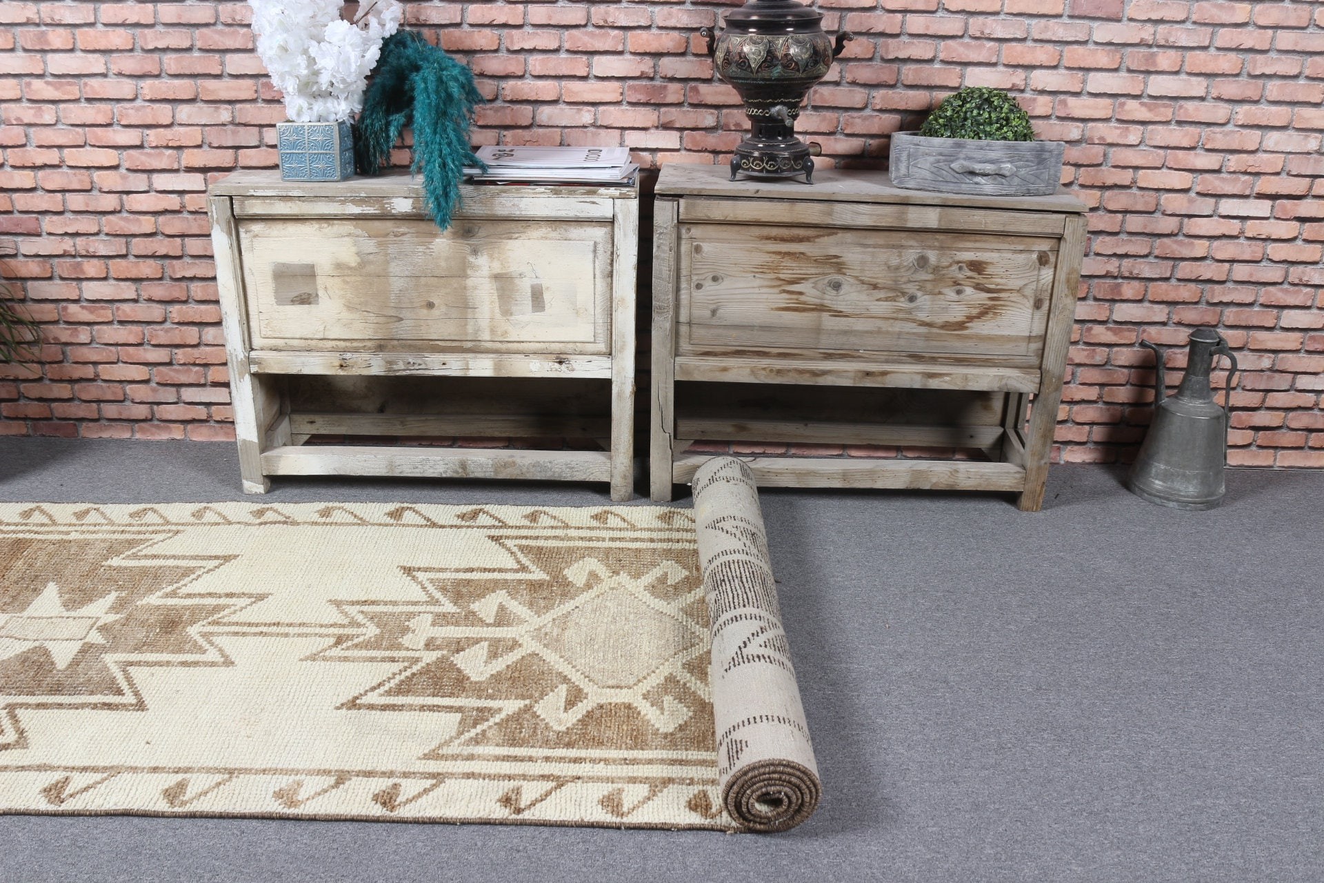 Vintage Halılar, Merdiven Halıları, Yatak Odası Halısı, Bej Mutfak Halıları, Antika Halı, Türk Halısı, Vintage Dekor Halısı, Sanat Halısı, 3.1x10.6 ft Yolluk Halısı