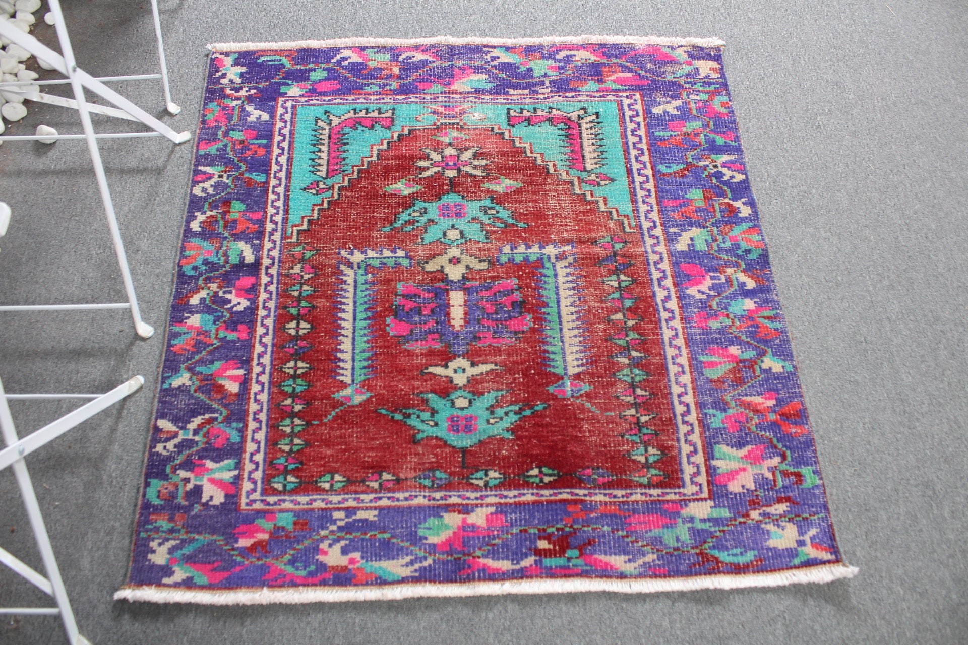 Türkiye Halısı, Vintage Halı, Mutfak Halısı, 3.6x3.6 ft Küçük Halılar, Kırmızı Oushak Halıları, Türk Halısı, Banyo Halıları, Kapı Paspas Halıları, Ev Dekor Halıları