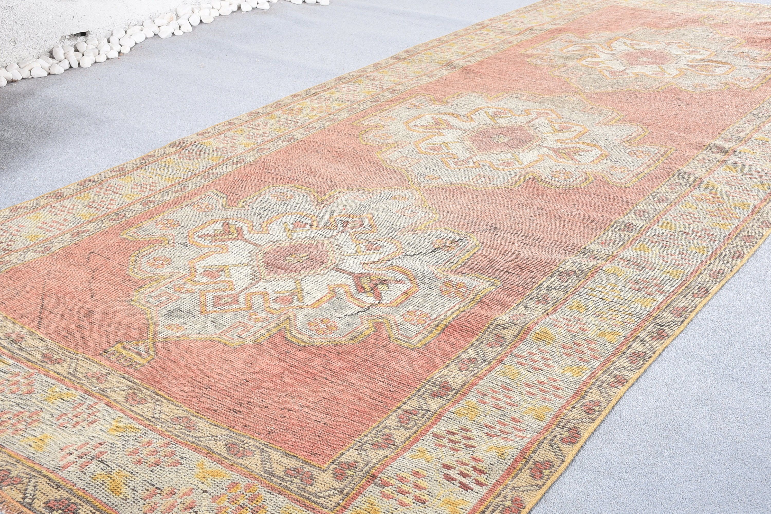 Vintage Rug, Bedroom Rug, Dining Room Rug, Boho Rug, Pale Rug, Cool Rug, Living Room Rug, Turkish Rugs, Red Wool Rug, 4.7x11.1 ft Large Rug