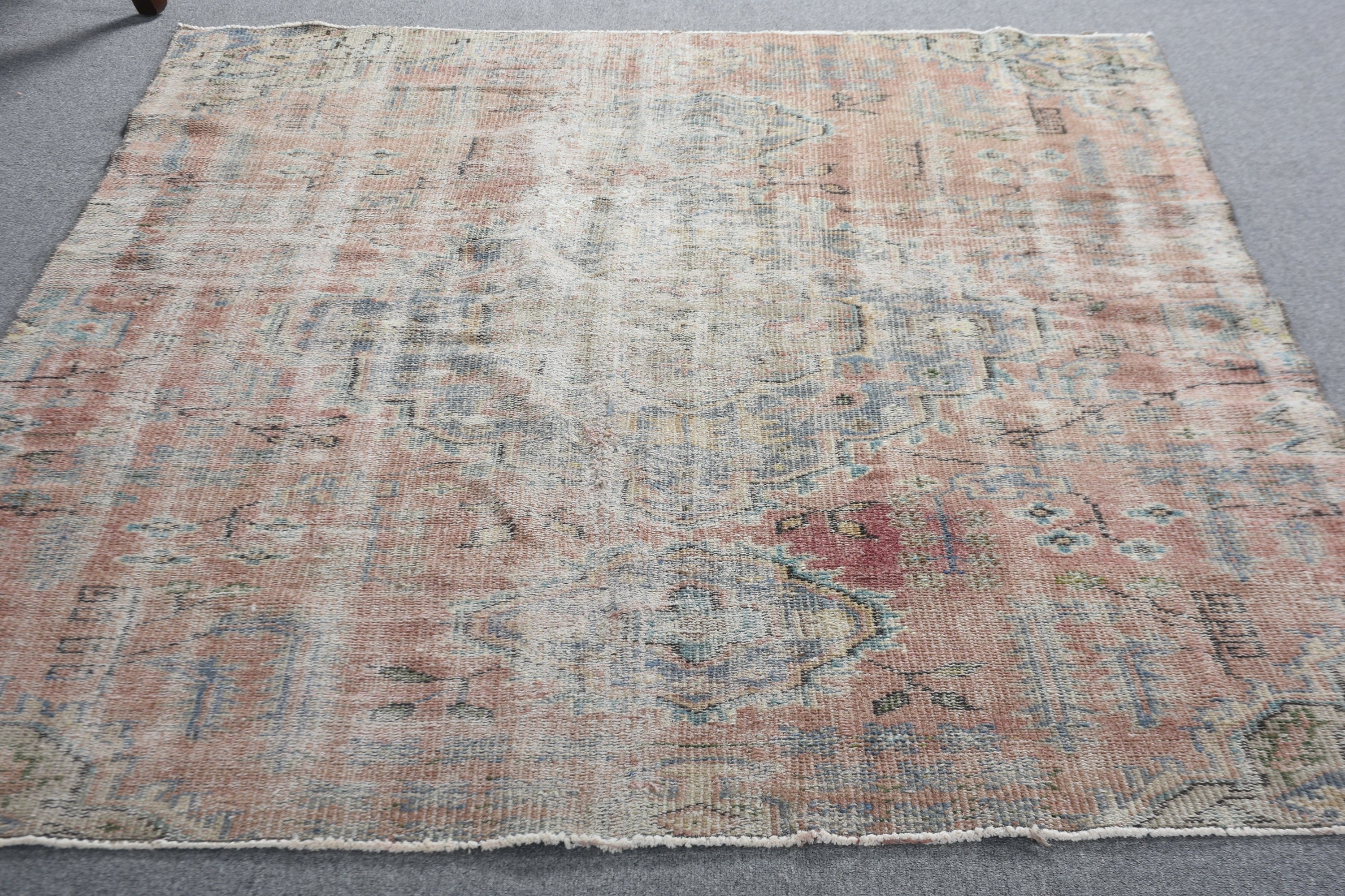 Bedroom Rugs, Dining Room Rug, Brown  4.9x7.4 ft Area Rug, Vintage Rug, Moroccan Rugs, Turkish Rug, Eclectic Rug, Antique Rug