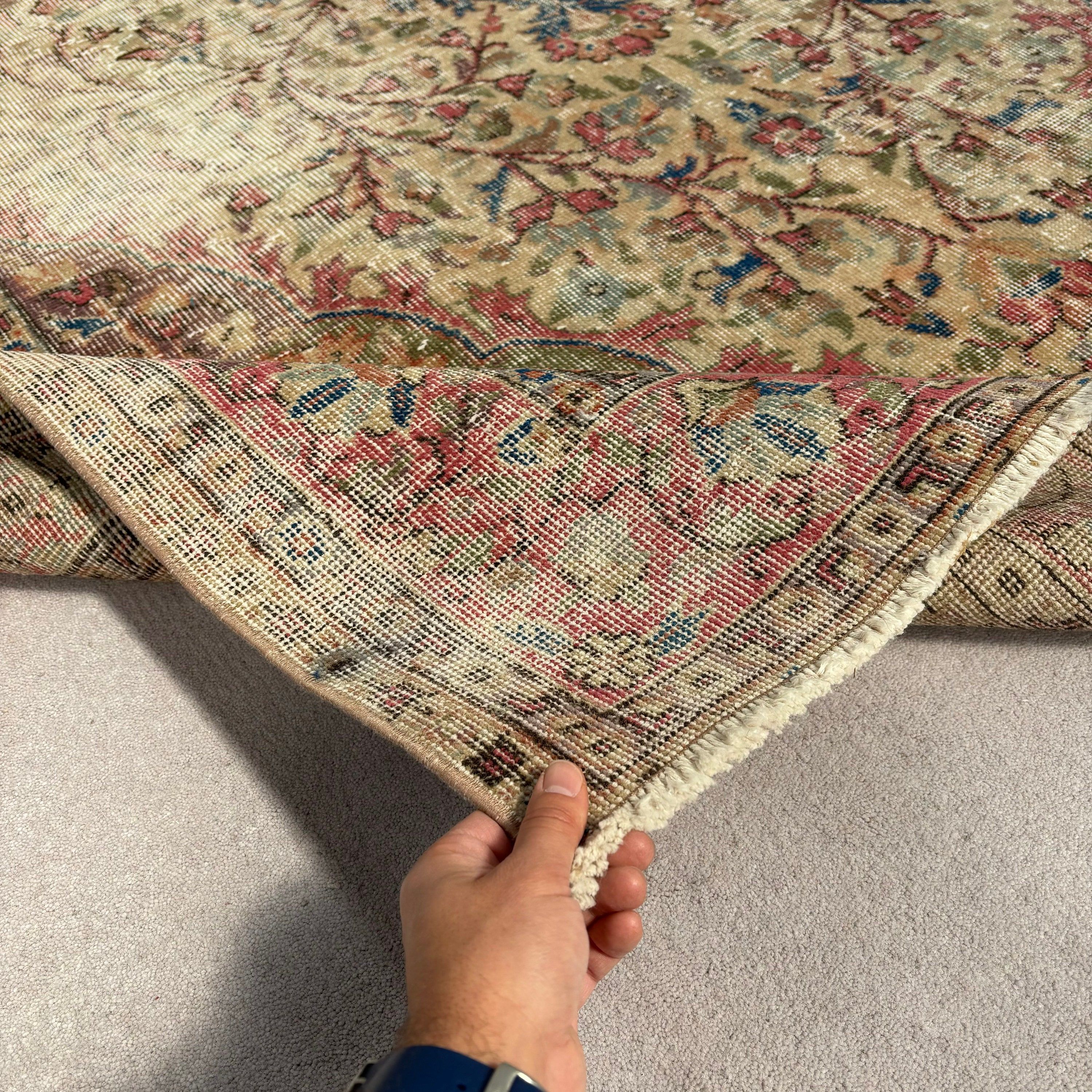 Vintage Halı, Büyük Oushak Halıları, Salon Halısı, Pembe Düz Dokuma Halıları, Açıklama Halıları, 5,5x9,1 ft Büyük Halıları, Türk Halıları