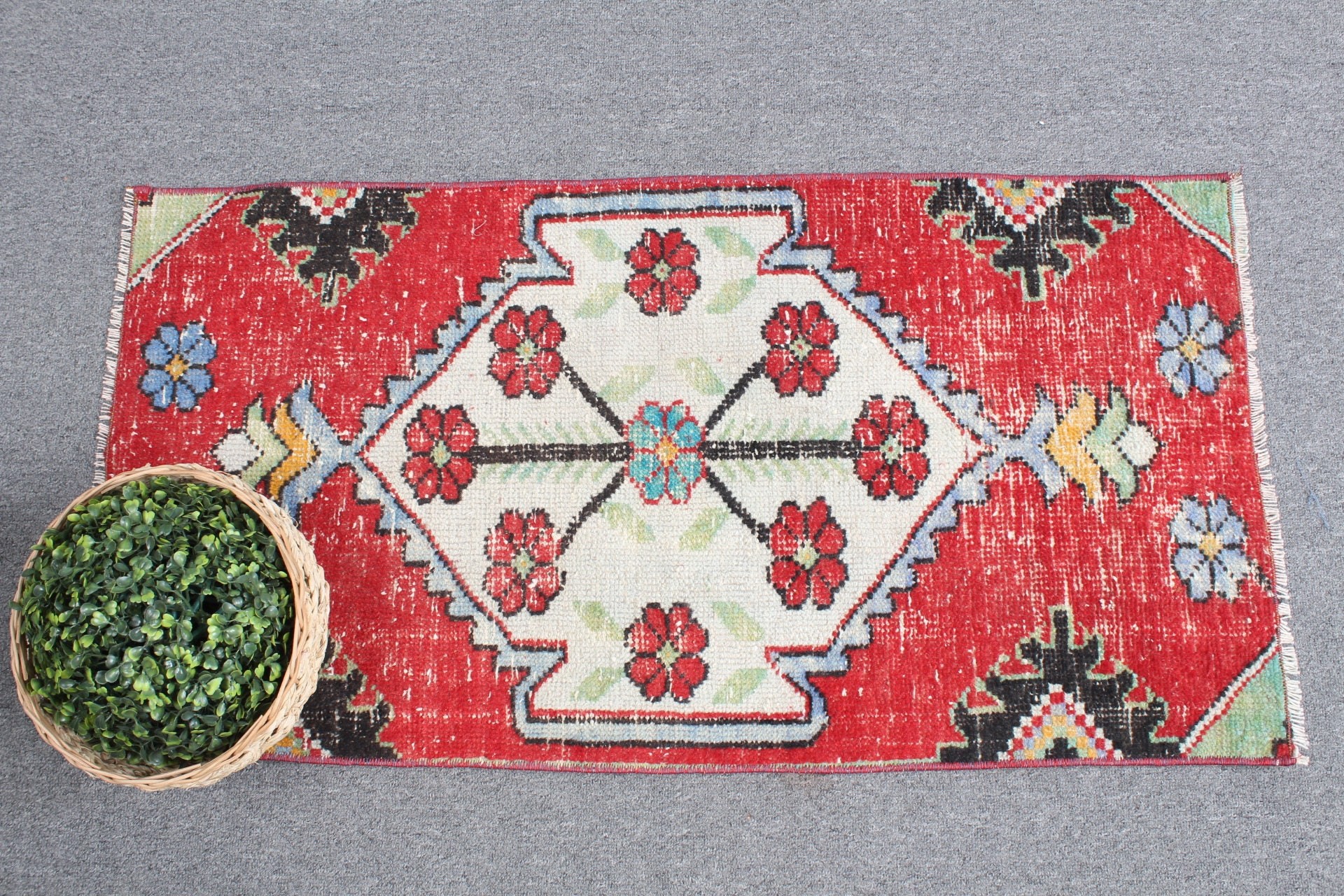 Antique Rug, Turkish Rugs, Nursery Rugs, Red Bedroom Rug, 1.7x3.2 ft Small Rugs, Kitchen Rugs, Rugs for Door Mat, Vintage Rug, Floor Rugs