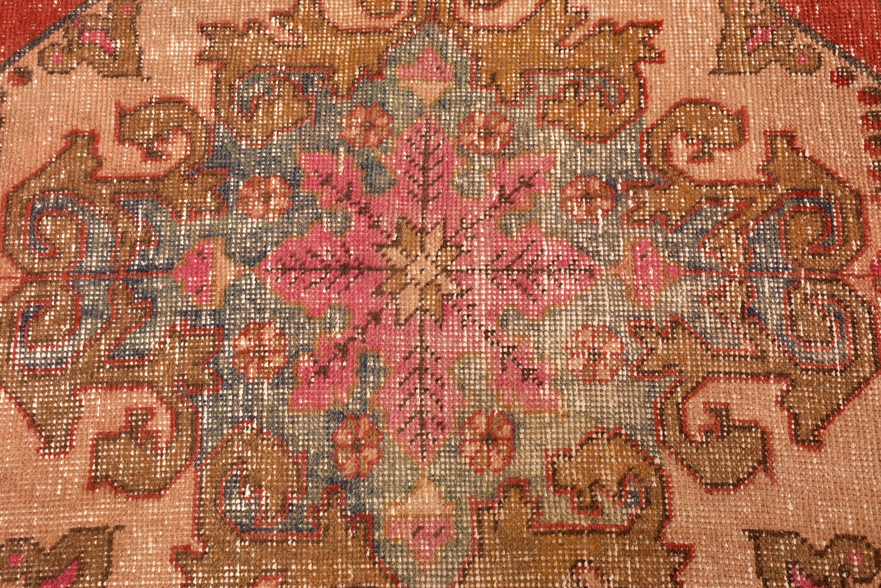 Vintage Halılar, Türk Halıları, Açıklama Halıları, Kırmızı Fas Halısı, 4.1x7 ft Alan Halısı, Vintage Alan Halıları, Boho Alan Halıları, Geometrik Halılar