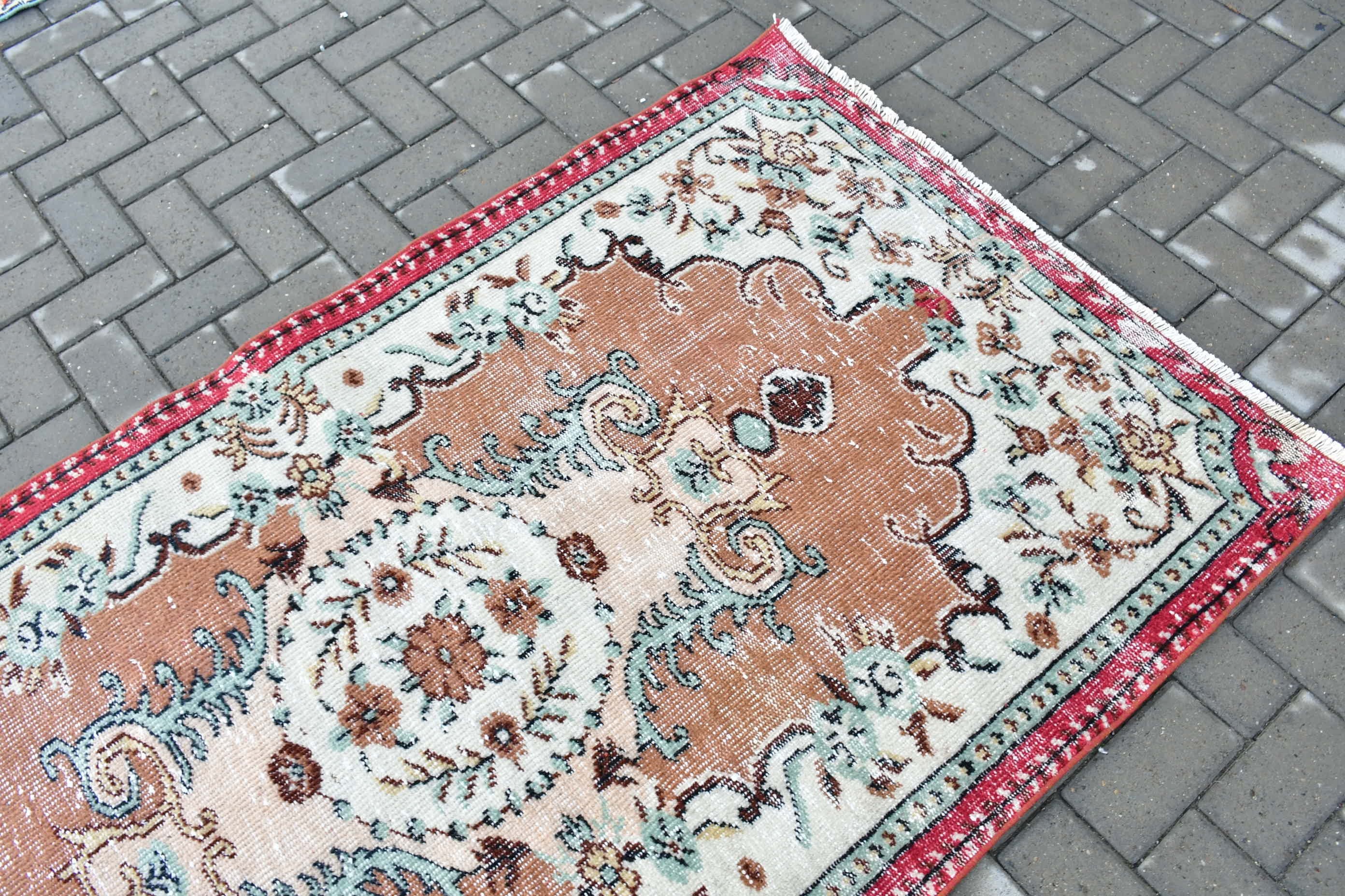 Türk Halısı, İç Mekan Halıları, Fas Halısı, Yatak Odası Halıları, Çocuk Odası Halısı, Soyut Halı, Vintage Halı, Kahverengi 3,7x6,6 ft Alan Halısı