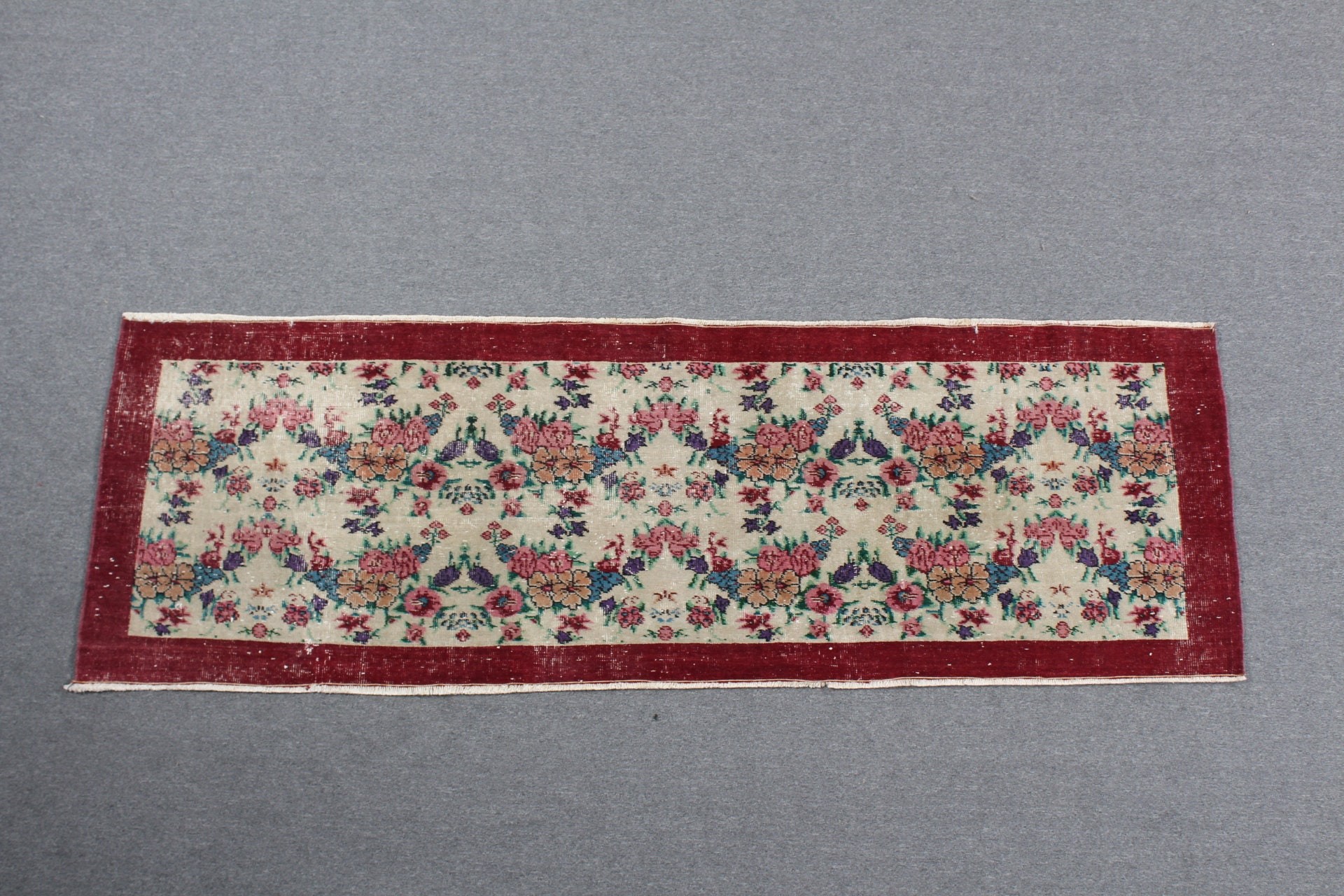 Çocuk Halısı, Vintage Halı, Soğuk Halı, Türk Halısı, Yer Halısı, Mutfak Halısı, Bej Antika Halı, Yatak Odası Halıları, 7,6x2,5 ft Accent Halılar