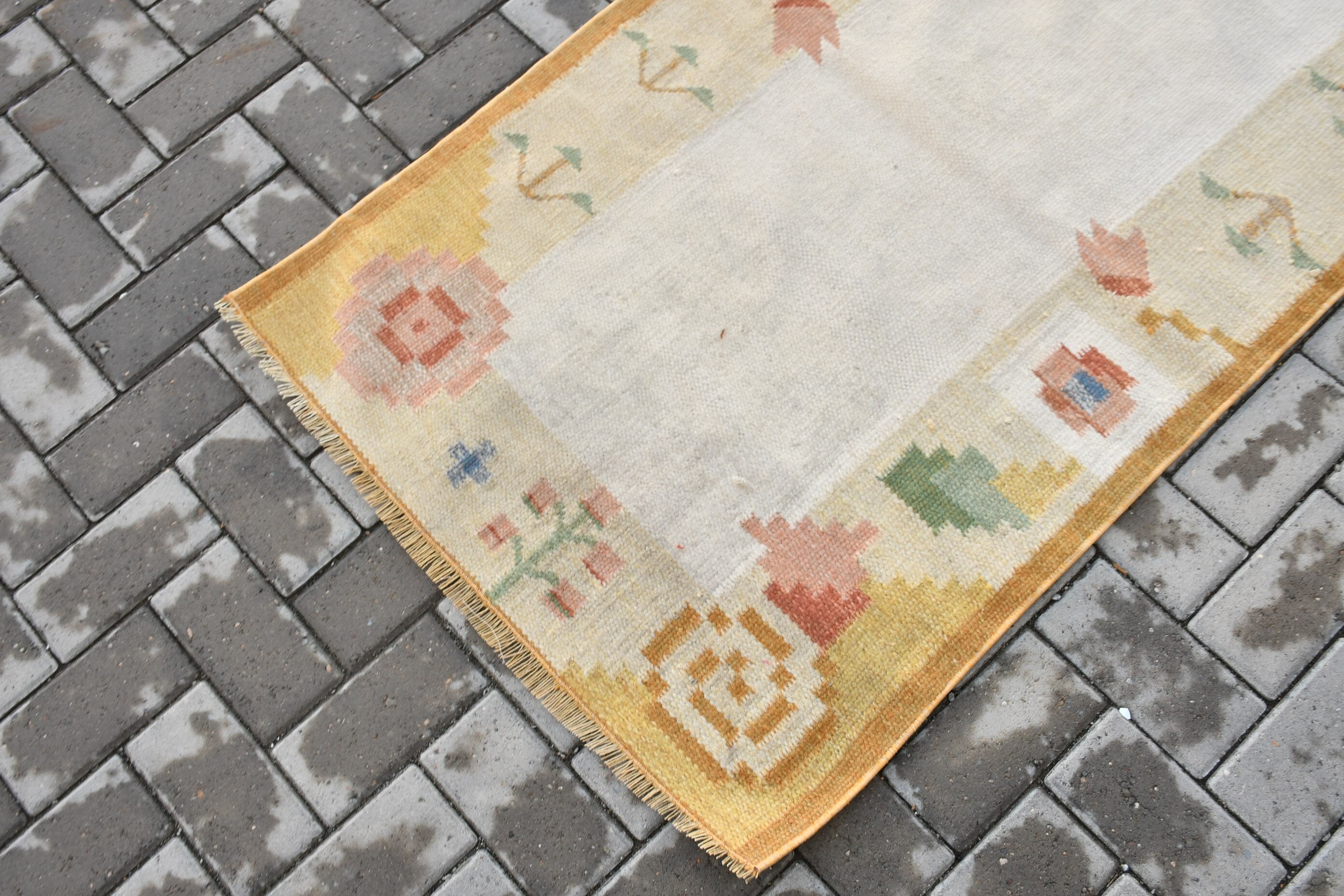 Beige Anatolian Rug, Muted Rug, Door Mat Rug, 2.6x4.6 ft Small Rugs, Vintage Rug, Bedroom Rugs, Antique Rug, Anatolian Rug, Turkish Rugs