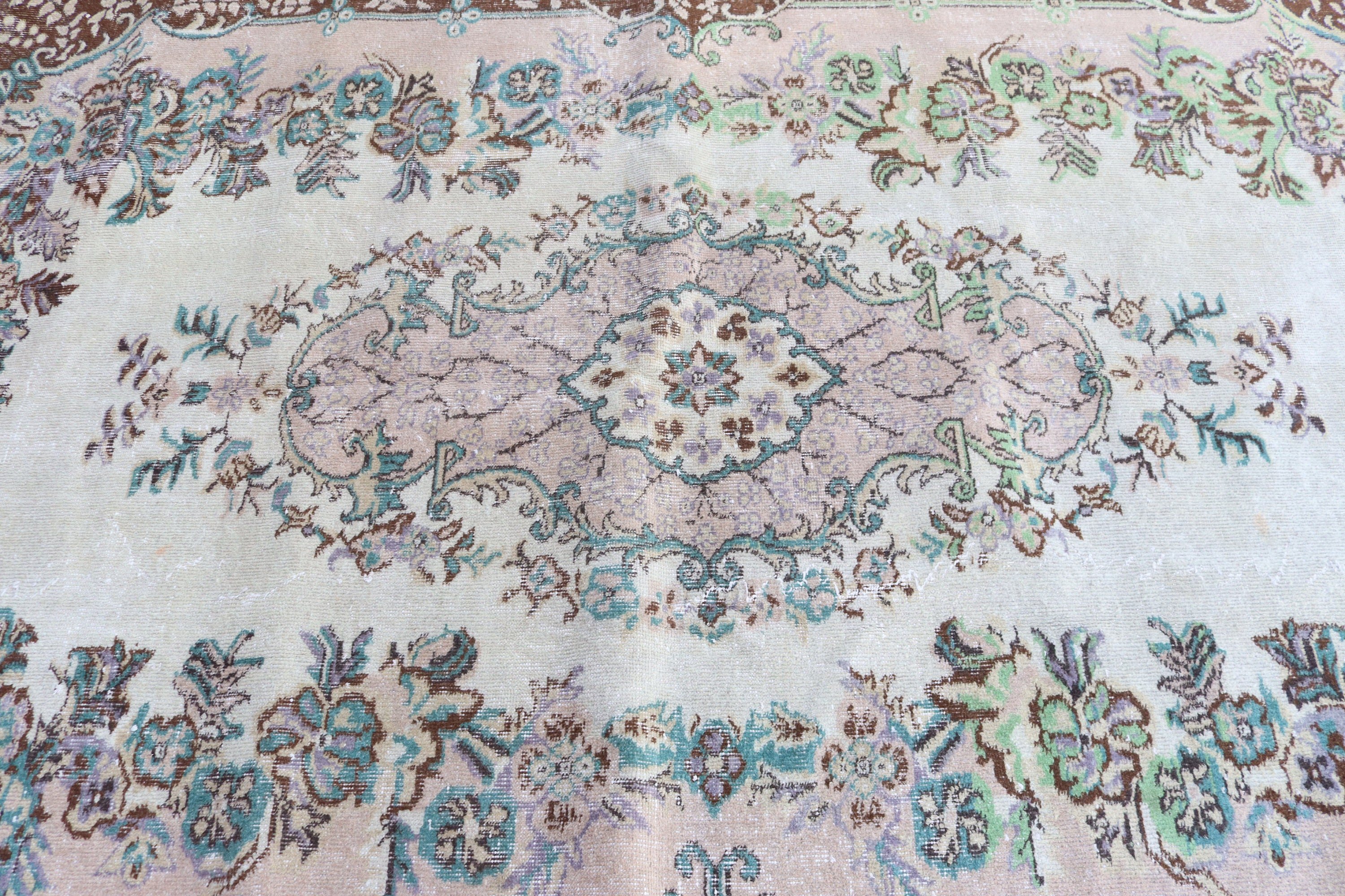 Türk Halısı, Salon Halısı, Türkiye Halıları, Yatak Odası Halıları, Nötr Halı, Bej Düz Dokuma Halı, 5.5x9.2 ft Büyük Halı, Vintage Halı