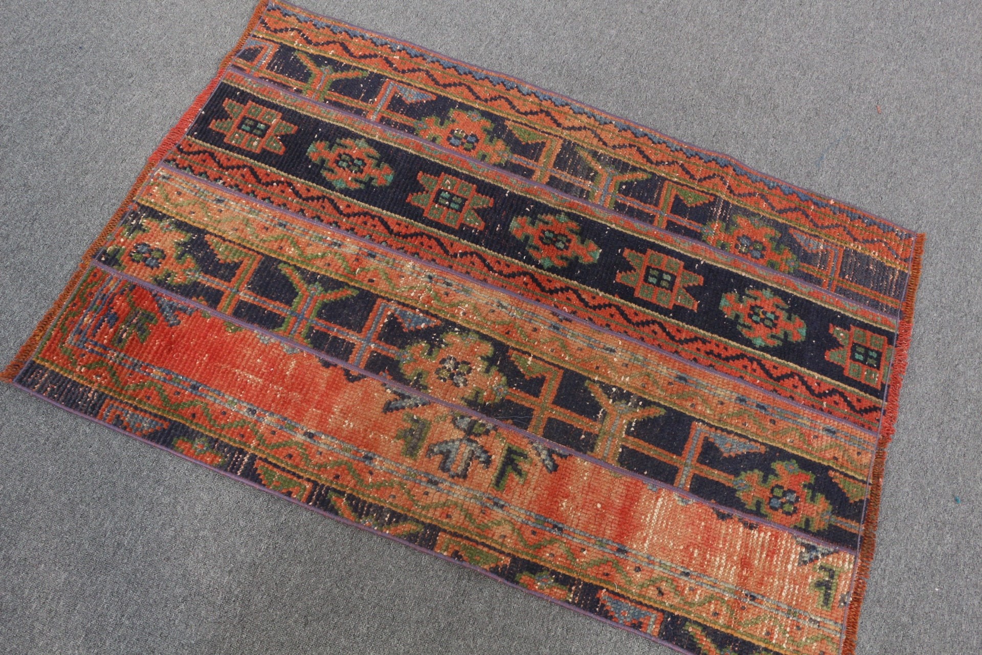 Orange Cool Rug, Rugs for Bathroom, Vintage Rug, Nursery Rugs, Car Mat Rug, Turkish Rug, Cool Rugs, 2.7x3.9 ft Small Rug, Oriental Rugs