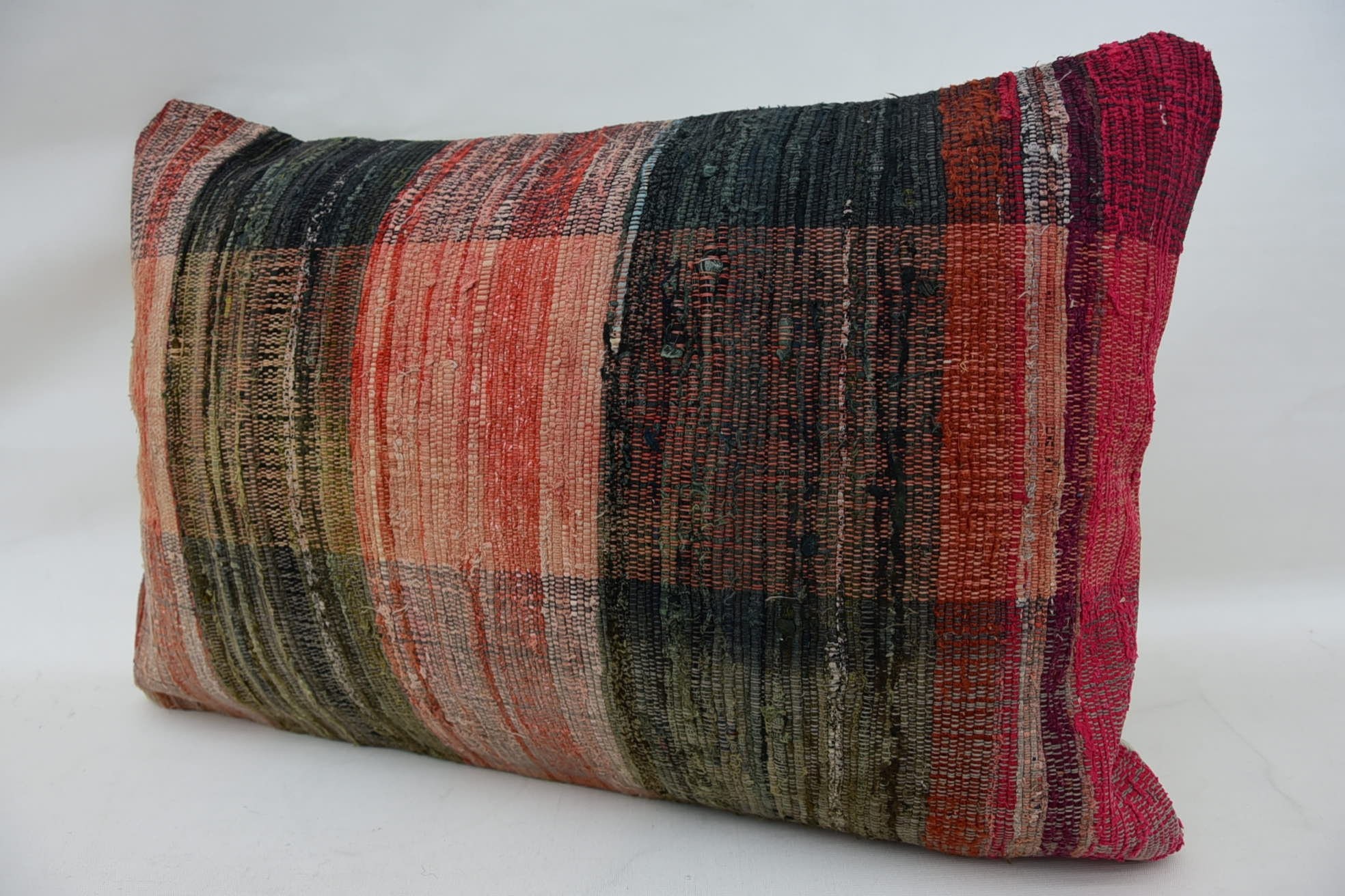 Pillow for Couch, Vintage Kilim Throw Pillow, 16"x24" Red Cushion, Designer Throw Cushion, Vintage Pillow, Floor Cushion