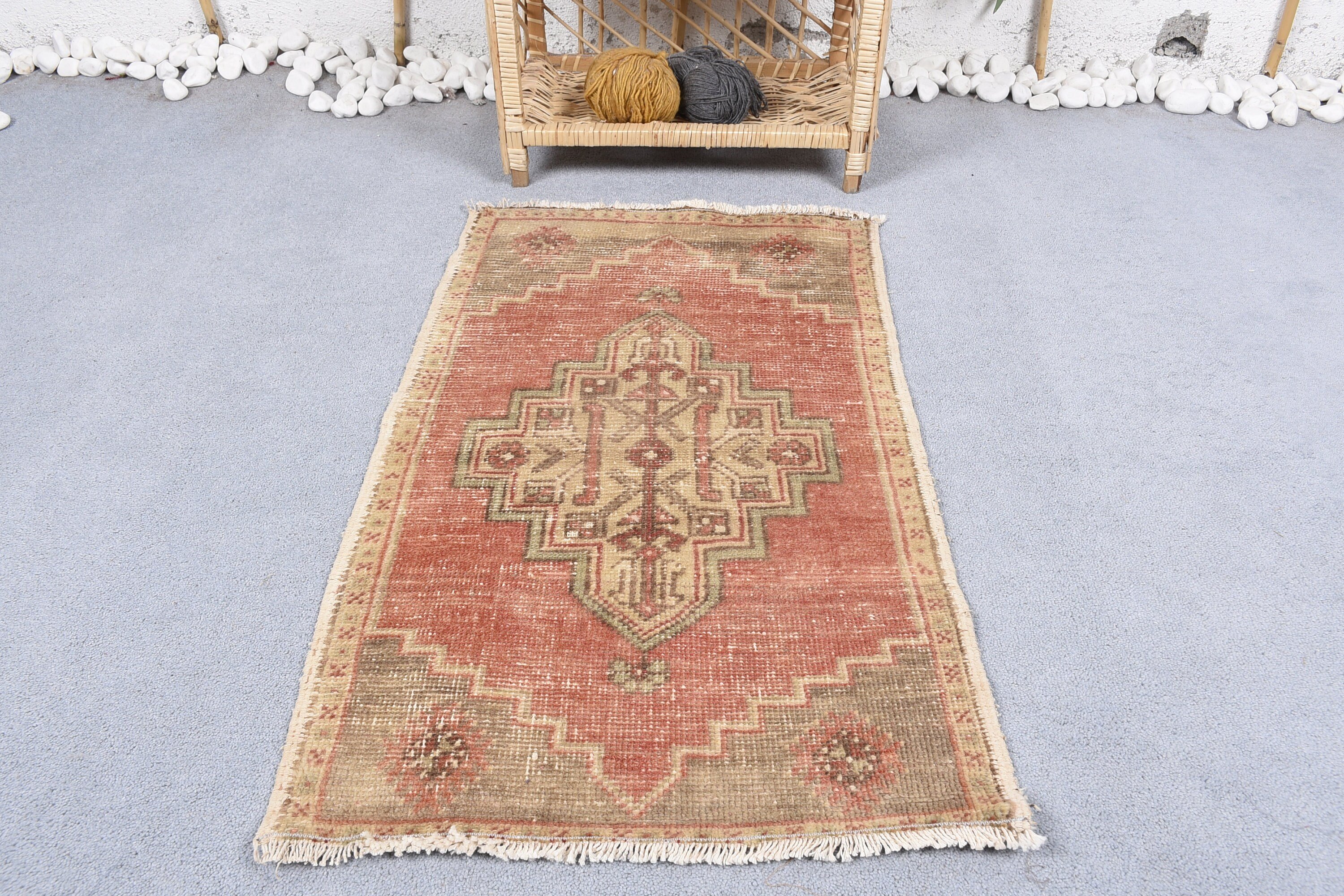 1.8x3 ft Small Rug, Turkish Rug, Nursery Rugs, Rugs for Bath, Anatolian Rugs, Antique Rugs, Vintage Rug, Designer Rug, Red Kitchen Rugs