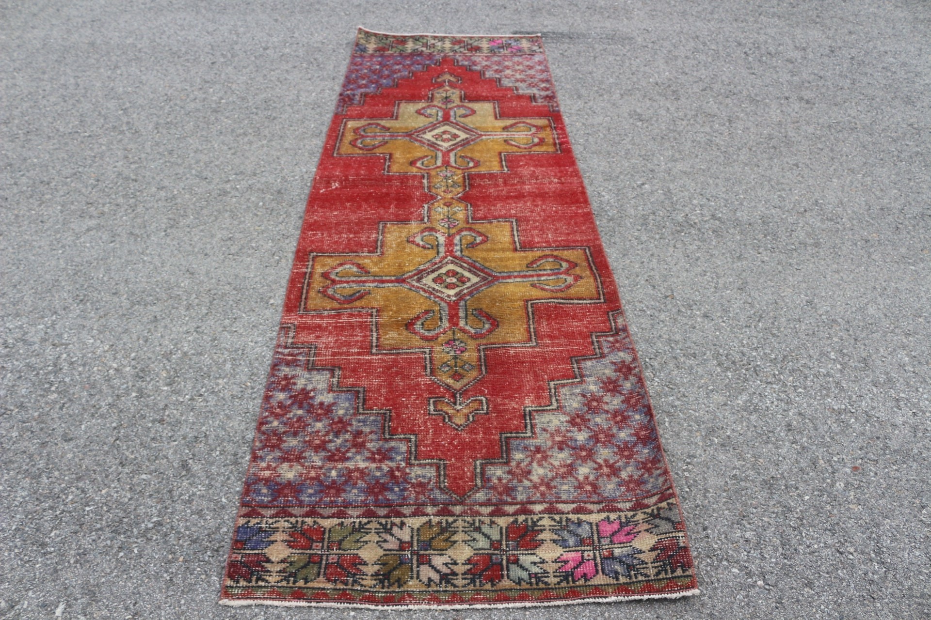 Vintage Rugs, Red Oriental Rug, Oriental Rug, Rugs for Kitchen, 2.9x9 ft Runner Rug, Hallway Rug, Turkish Rug, Floor Rug, Handwoven Rug