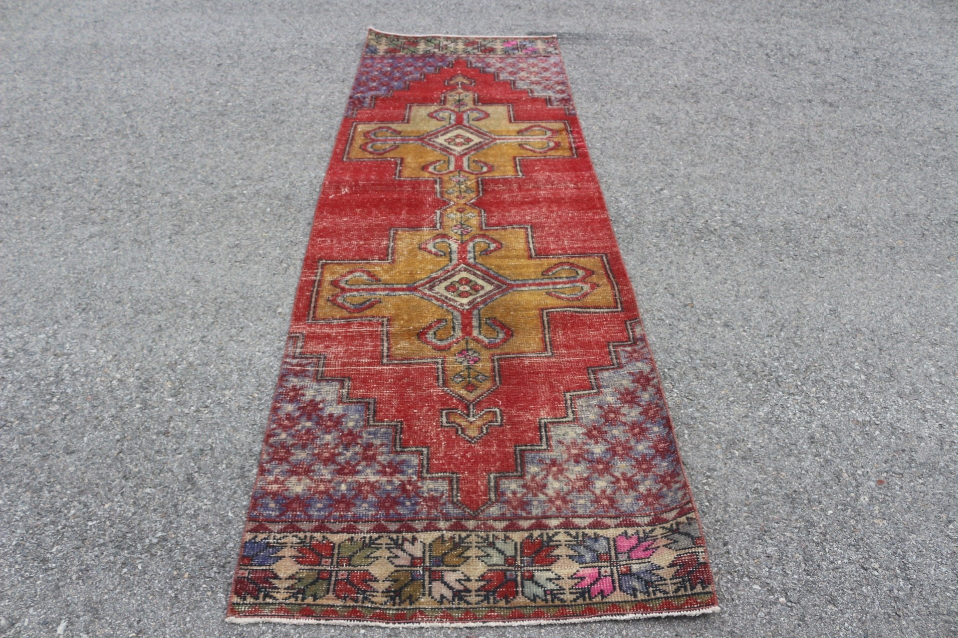 Vintage Halılar, Kırmızı Oryantal Halı, Oryantal Halı, Mutfak Halıları, 2,9x9 ft Runner Halısı, Koridor Halısı, Türk Halısı, Yer Halısı, El Dokuma Halı