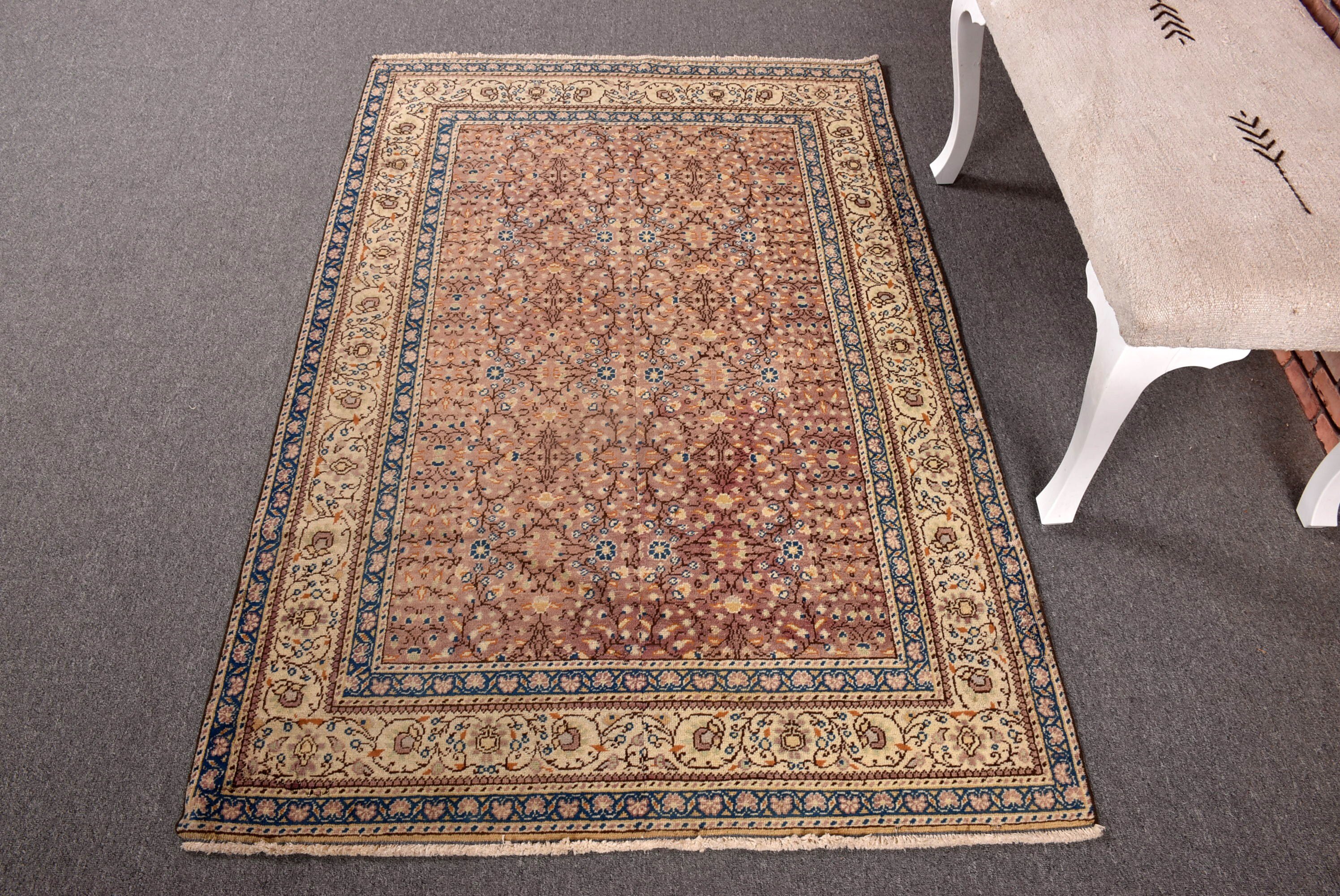 Modern Halılar, 3,6x5,5 ft Aksan Halı, Yün Halı, Aksan Halıları, Mor Boho Halı, Çocuk Halısı, Türk Halısı, Vintage Halılar, Yatak Odası Halıları