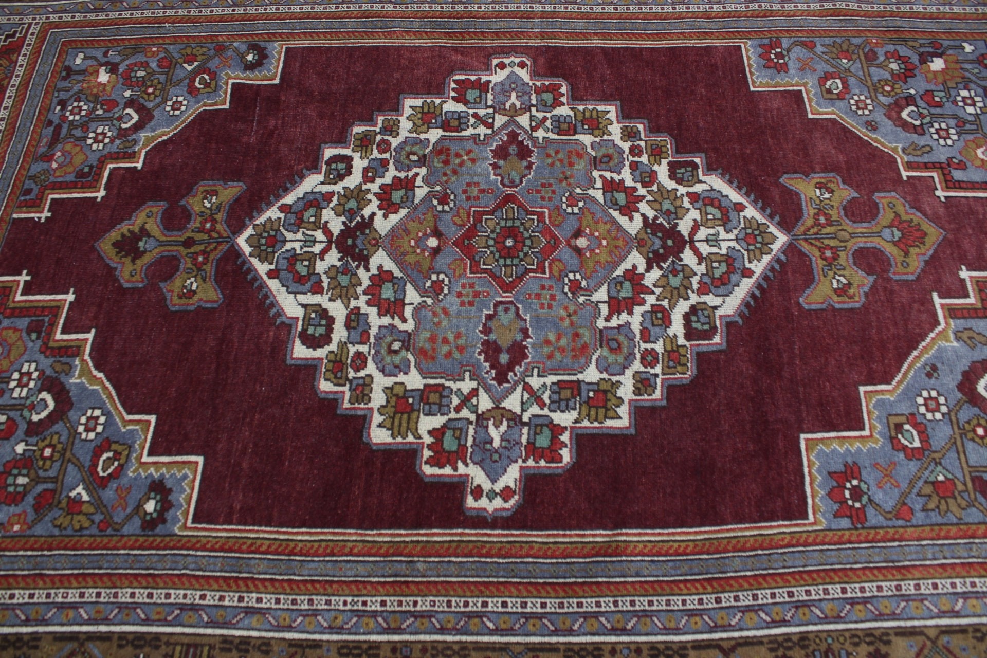 Mor Mutfak Halıları, 5.5x9.5 ft Büyük Halı, Vintage Halı, Oturma Odası Halısı, Yatak Odası Halıları, Türk Halısı, Yün Halısı, Anadolu Halısı, Salon Halısı