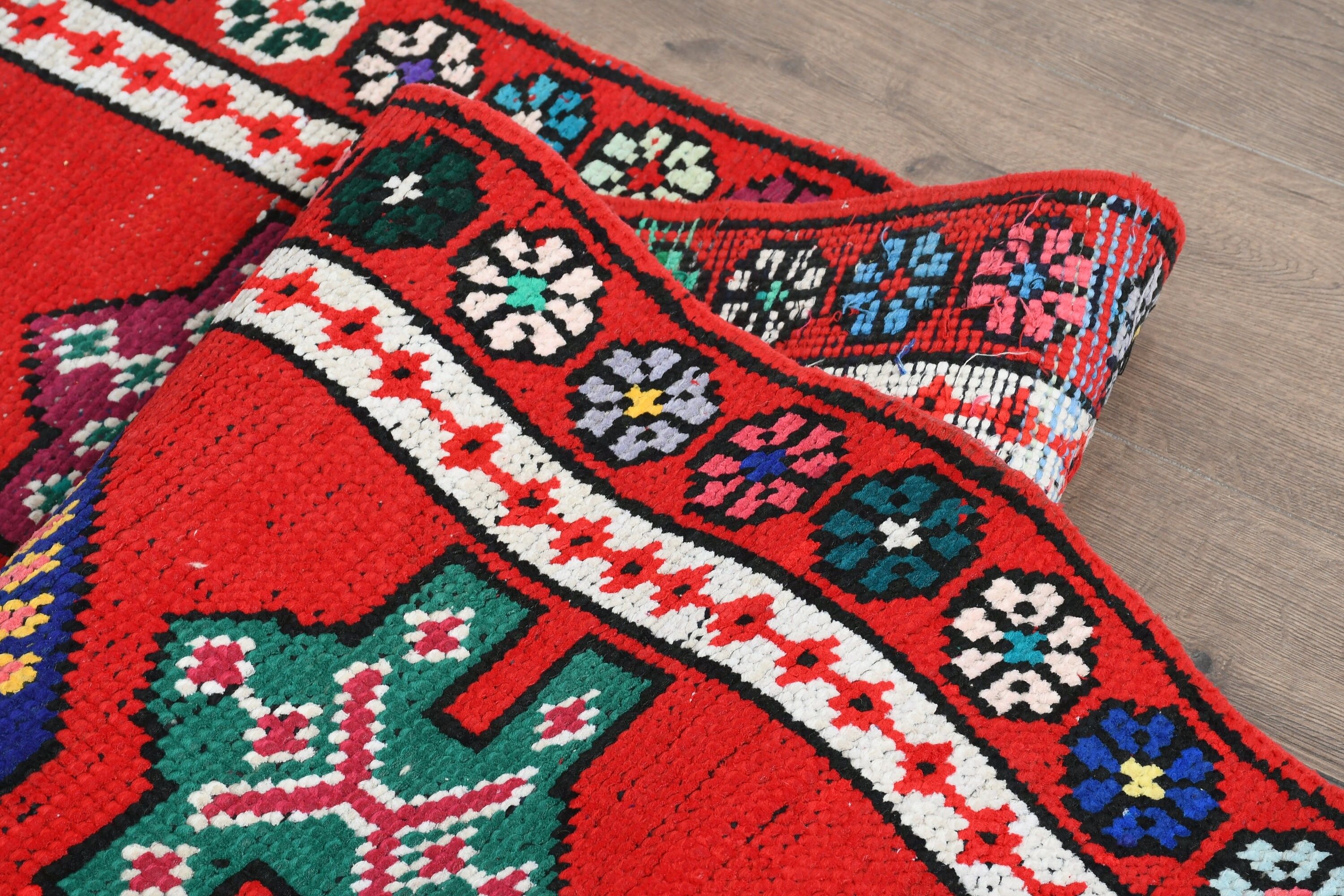 Anatolian Rug, Rugs for Runner, Turkish Rugs, Corridor Rug, Cool Rug, Vintage Rugs, Bohemian Rug, Red  2.7x13 ft Runner Rug