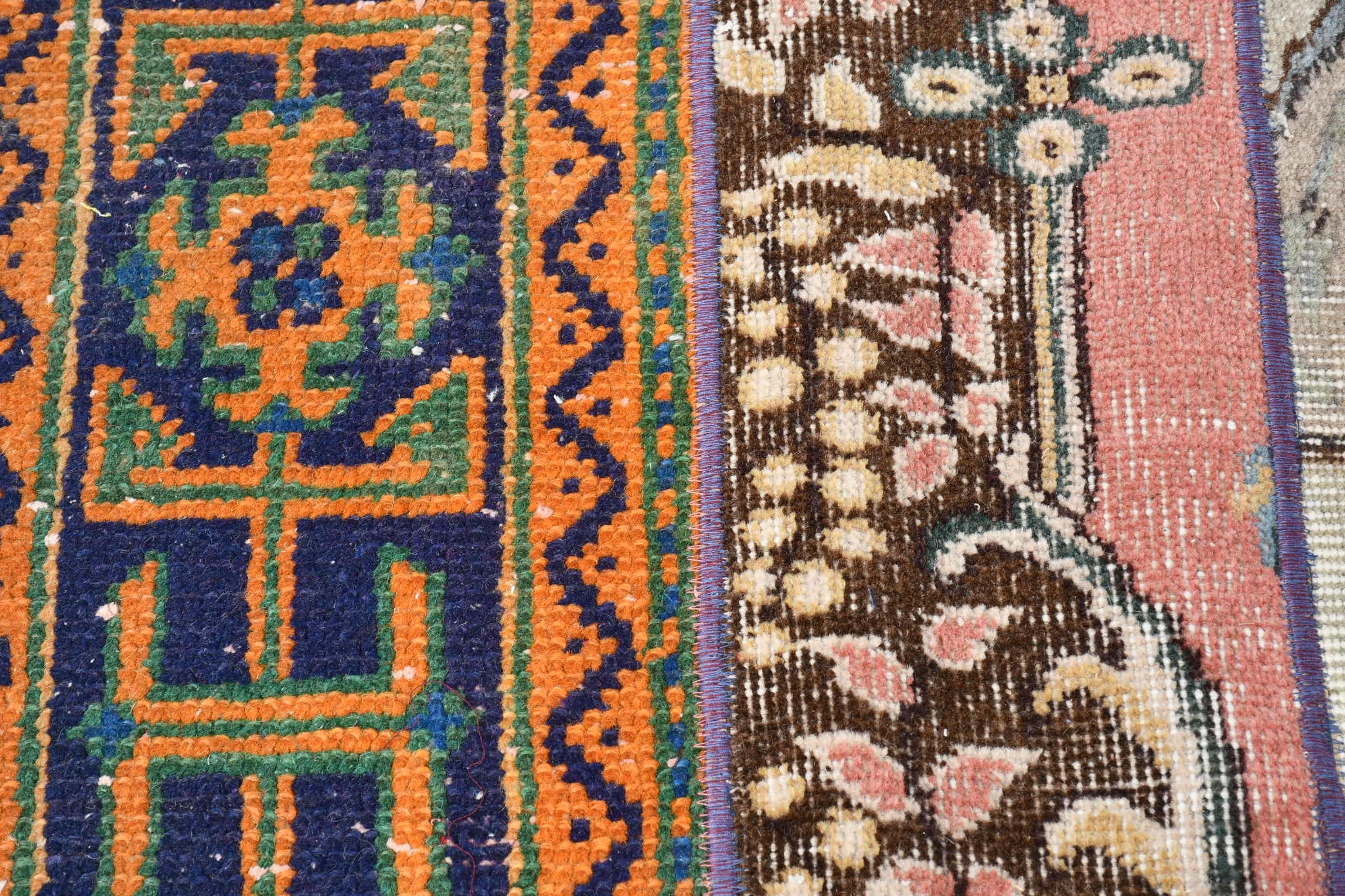 Bright Rug, Vintage Rugs, Moroccan Rug, Oushak Rugs, Turkish Rug, Living Room Rug, 4.7x9.6 ft Large Rugs, Red Floor Rugs, Dining Room Rug