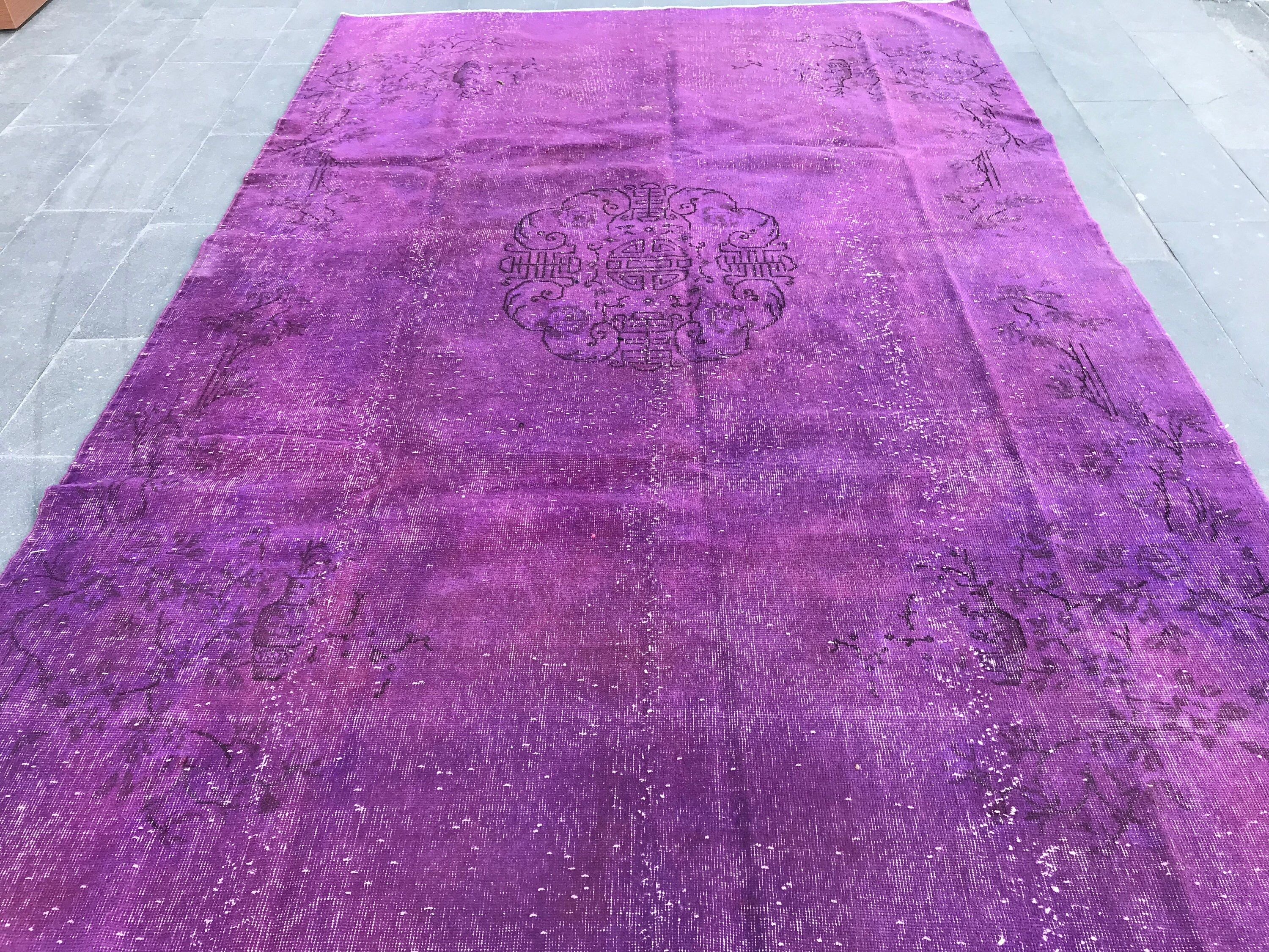 Cool Rug, Rugs for Saloon, Turkish Rug, 7x10.9 ft Oversize Rugs, Vintage Rug, Purple Cool Rug, Home Decor Rug, Salon Rug, Living Room Rugs