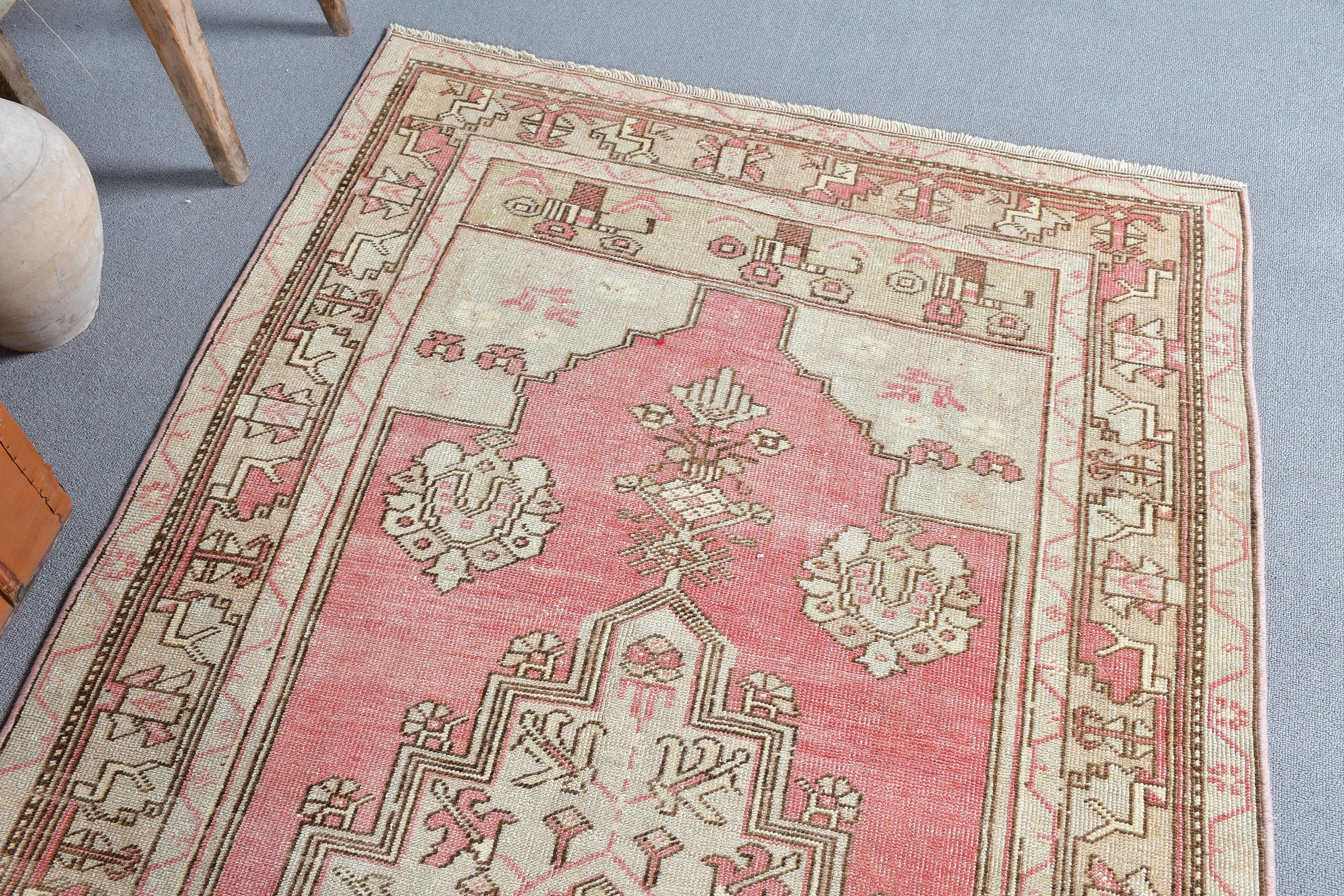 Vintage Decor Rug, Turkish Rug, Vintage Rugs, 3.8x8 ft Area Rug, Oriental Rug, Art Rugs, Rugs for Nursery, Beige Oriental Rug, Bedroom Rugs