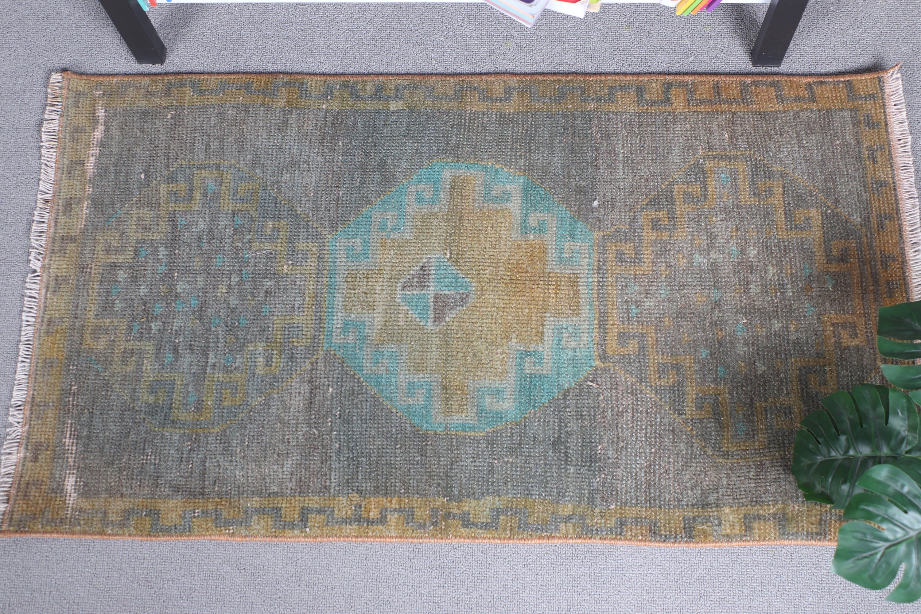 Wall Hanging Rug, Brown Floor Rug, Rugs for Wall Hanging, 1.7x3 ft Small Rug, Vintage Rug, Moroccan Rugs, Bedroom Rugs, Turkish Rugs