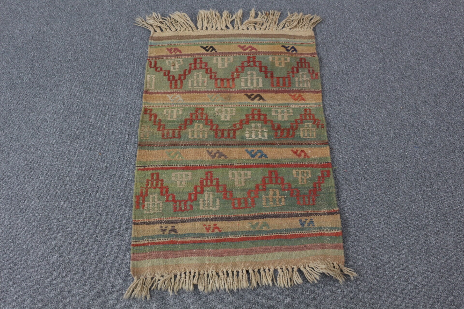 Banyo Halıları, Banyo Halısı, Paspas Halısı, 2x2.9 ft Küçük Halı, Yün Halısı, Türk Halısı, Yeşil Ev Dekor Halısı, Vintage Halı, Kilim, Ev Dekor Halısı