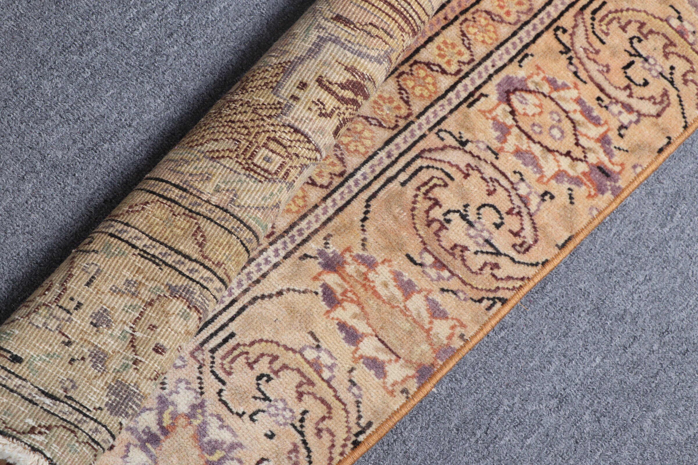 Araba Paspas Halıları, 1.3x3.3 ft Küçük Halı, Oryantal Halı, Türk Halısı, Vintage Halı, Parlak Halı, Bej Fas Halıları, Yatak Odası Halısı, Duvar Asılı Halı