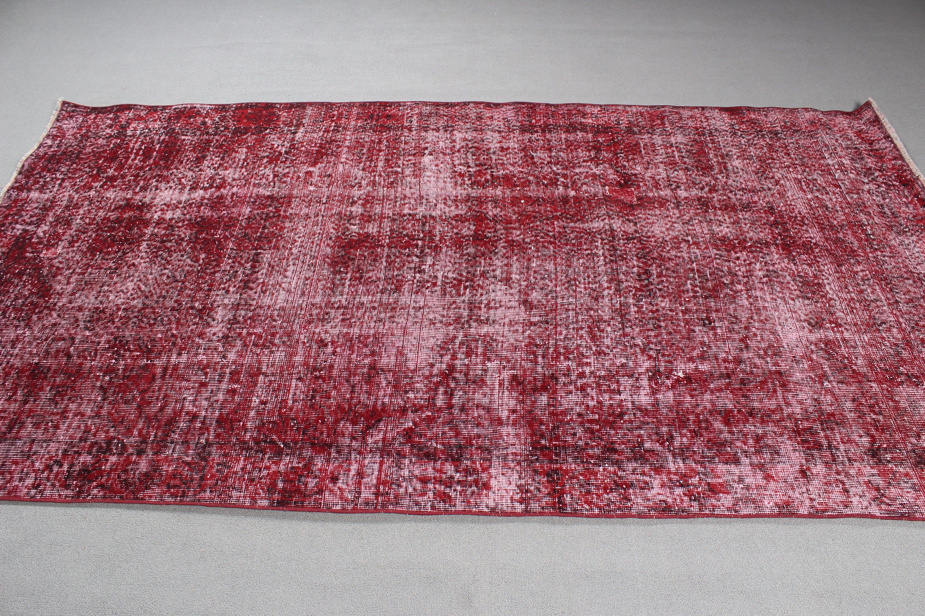 Flatweave Rug, Dining Room Rug, Oriental Rug, 4.9x8.8 ft Large Rug, Tribal Rugs, Vintage Rugs, Bedroom Rug, Turkish Rugs, Red Modern Rug