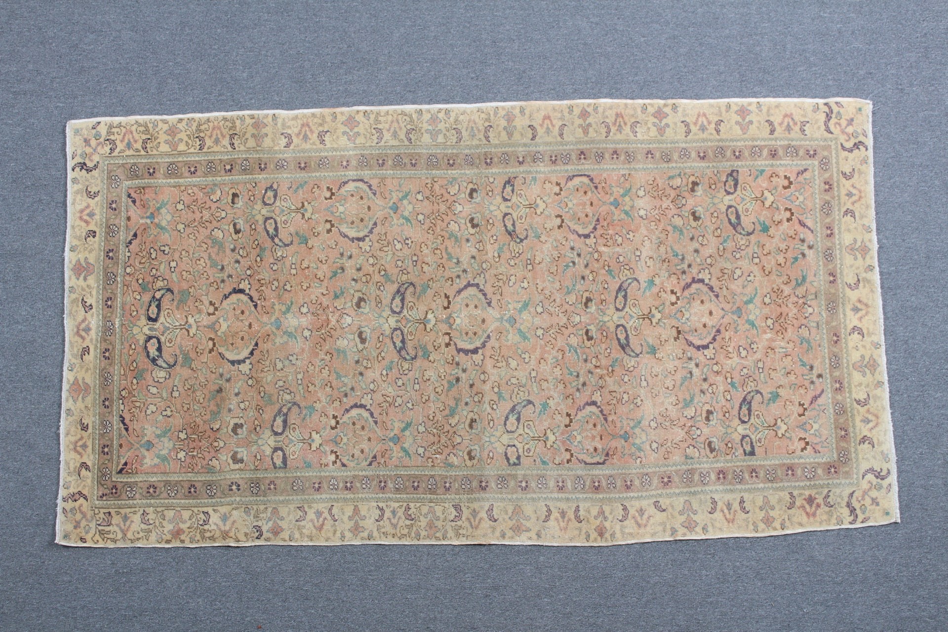 Mutfak Halıları, Bohem Halısı, Oryantal Halılar, Pembe Anadolu Halısı, Giriş Halısı, Vintage Halı, Türk Halısı, 3,2x6,1 ft Vurgu Halısı